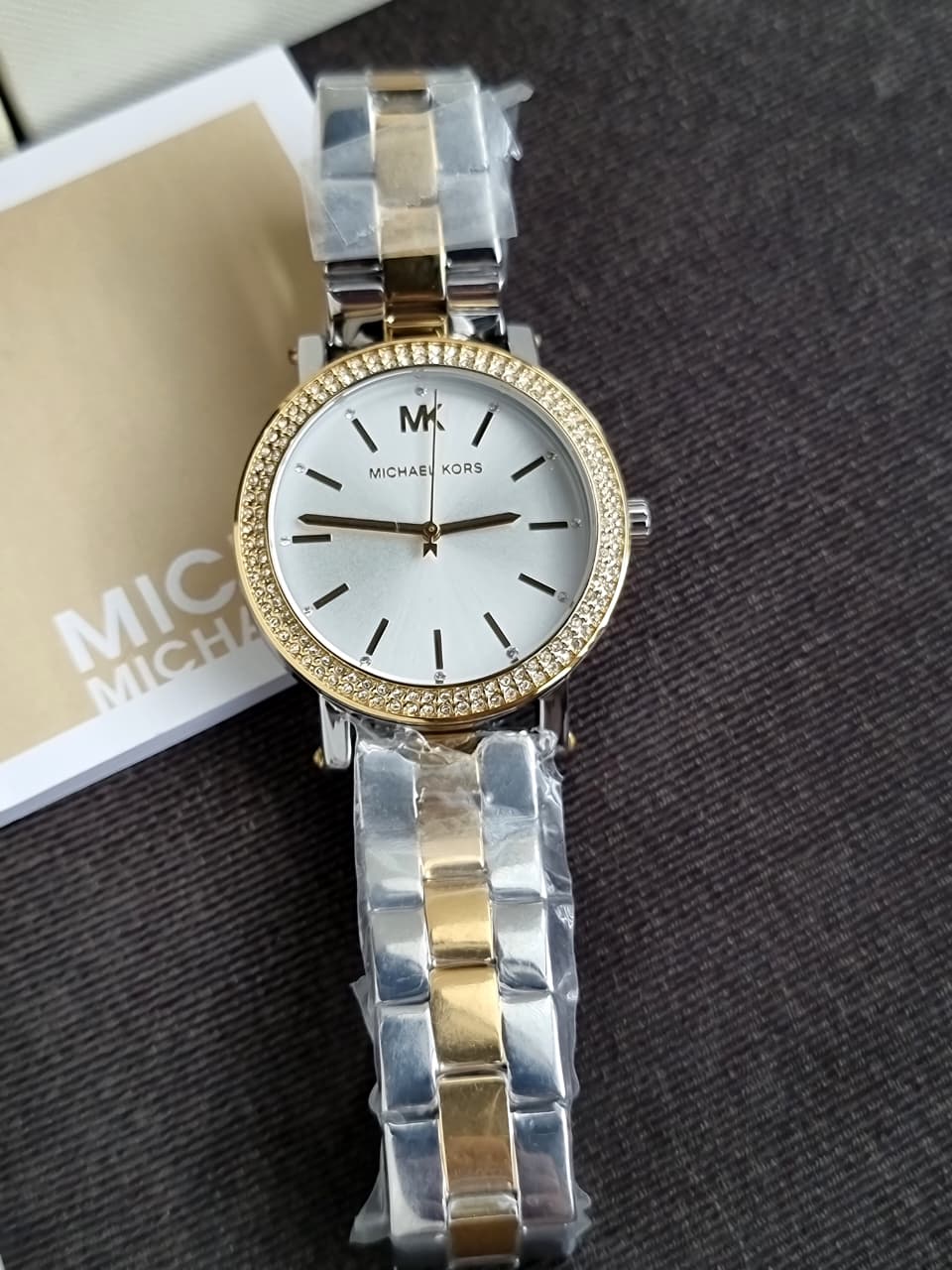 Michael Kors Women’s Quartz Two Tone Stainless Steel Silver Dial 38mm Watch MK7348