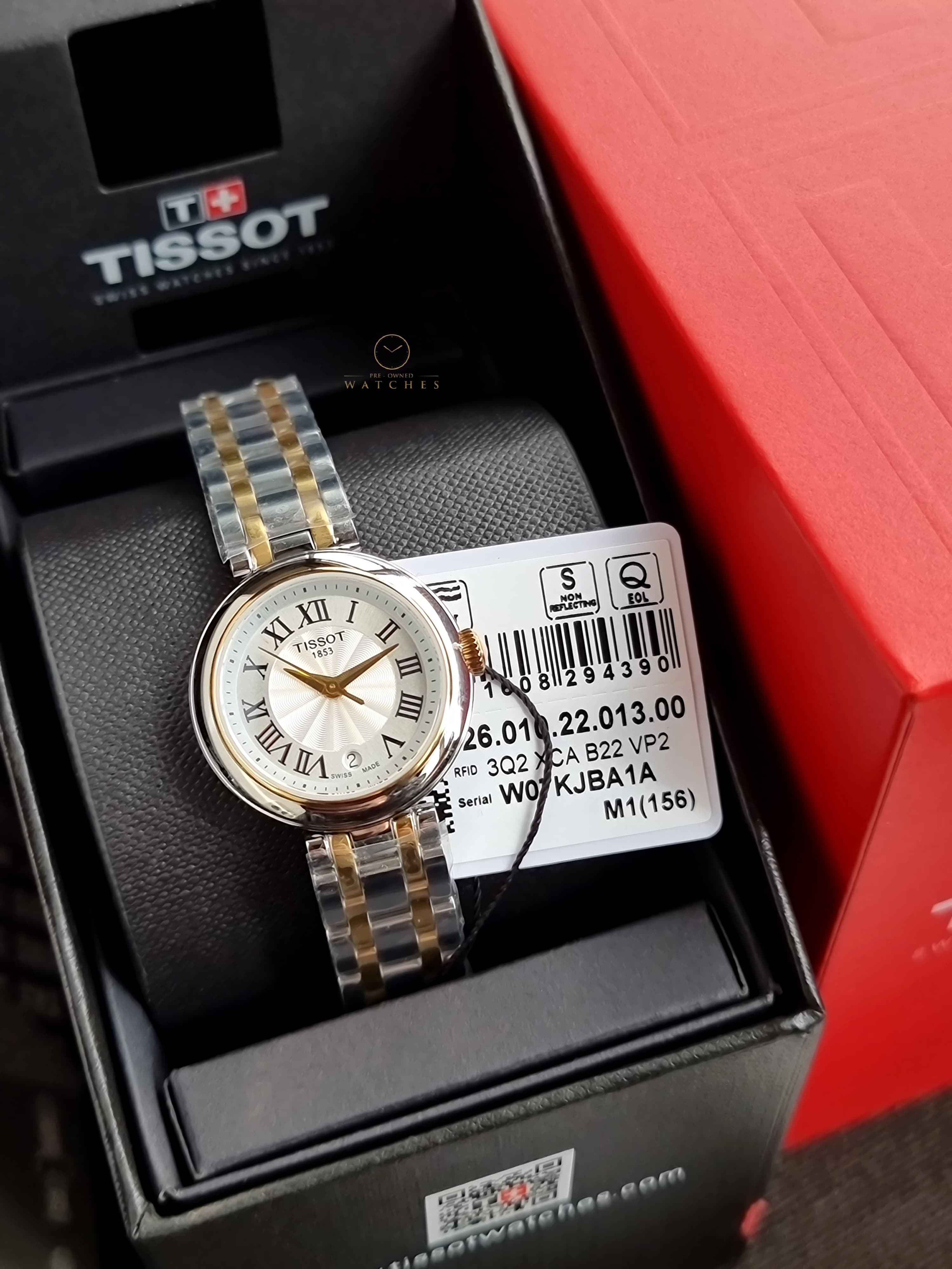 Tissot Classic Traditional Two-tone Stainless Steel White Dial Quartz Watch for Ladies - T126.010.22.013.00