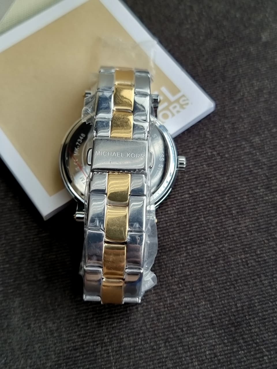 Michael Kors Women’s Quartz Two Tone Stainless Steel Silver Dial 38mm Watch MK7348