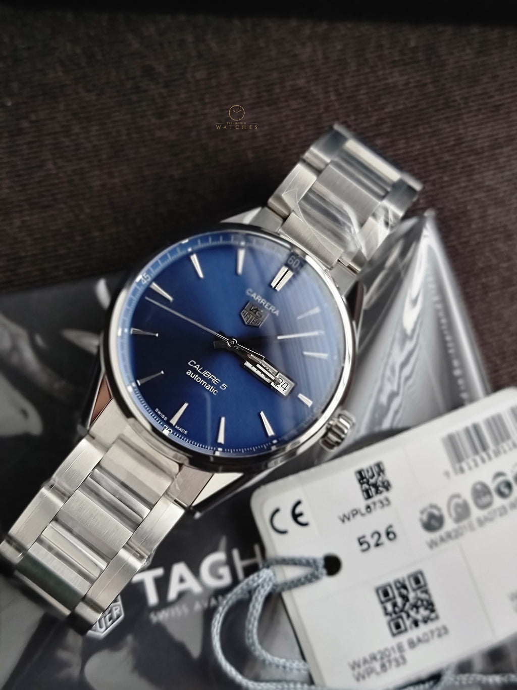 Tag Heuer Carrera Men’s Automatic Swiss Made Silver Stainless Steel Blue Dial 41mm Watch WAR201E.BA0723