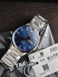 Tag Heuer Carrera Men’s Automatic Swiss Made Silver Stainless Steel Blue Dial 41mm Watch WAR201E.BA0723