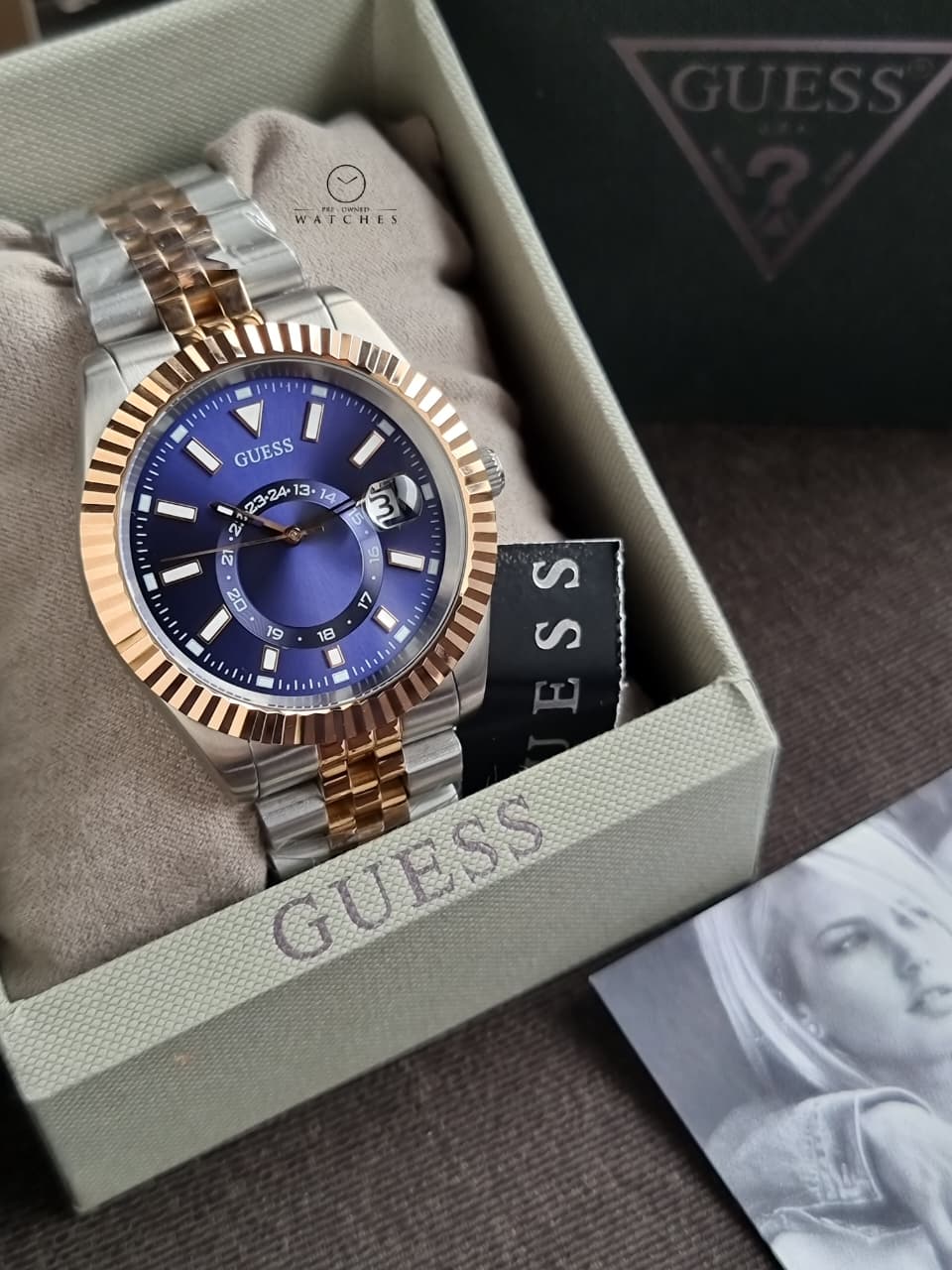 GUESS Jaden Two tone Multi-function Date Quartz Men’s Watch 42mm- GW0977g5