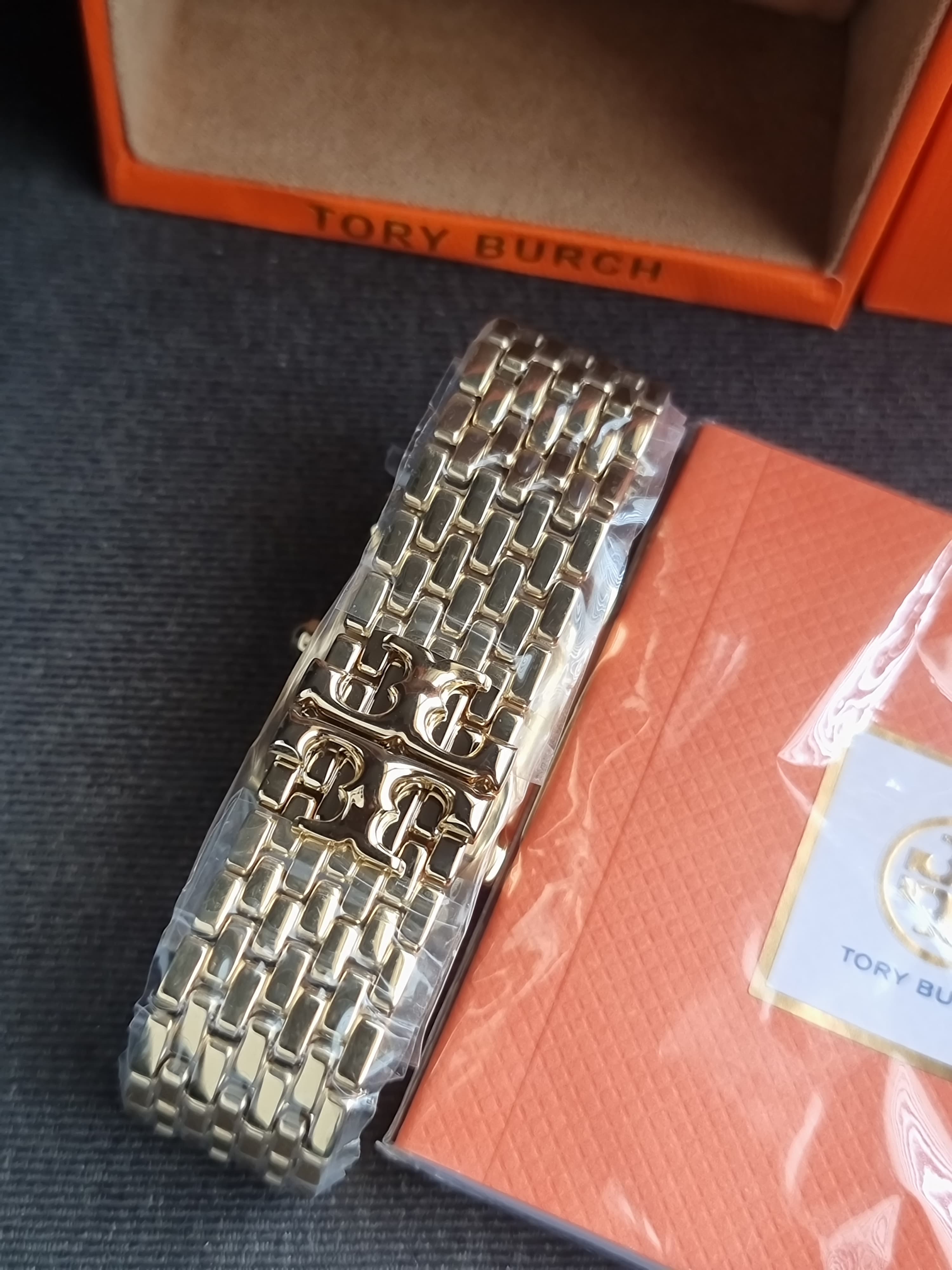 Tory Burch Eleanor White Dial Gold Steel Strap Watch for Women - TBW1060