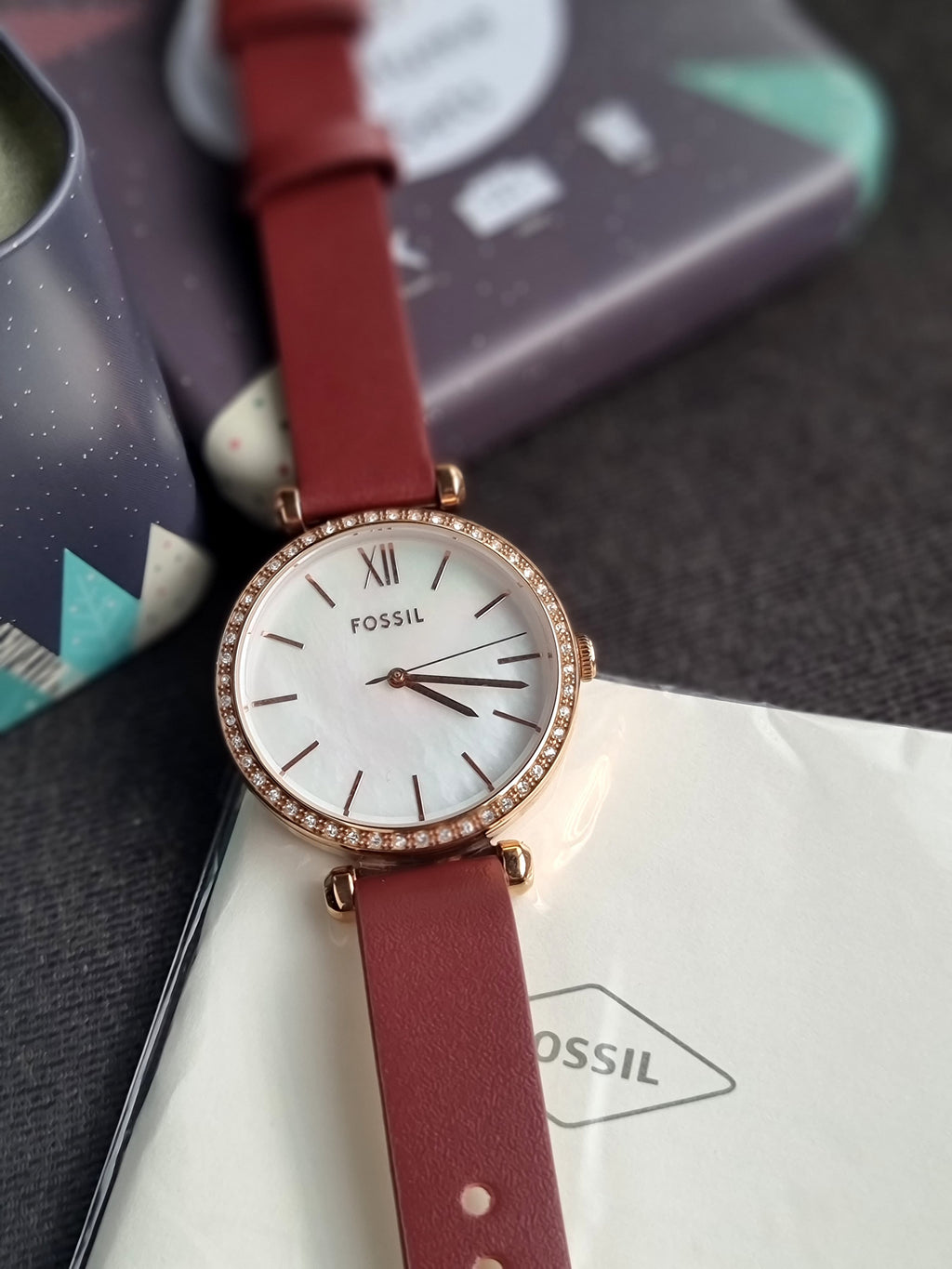 Fossil Tillie Three-Hand 36mm Maroon Leather Watch
-BQ3968