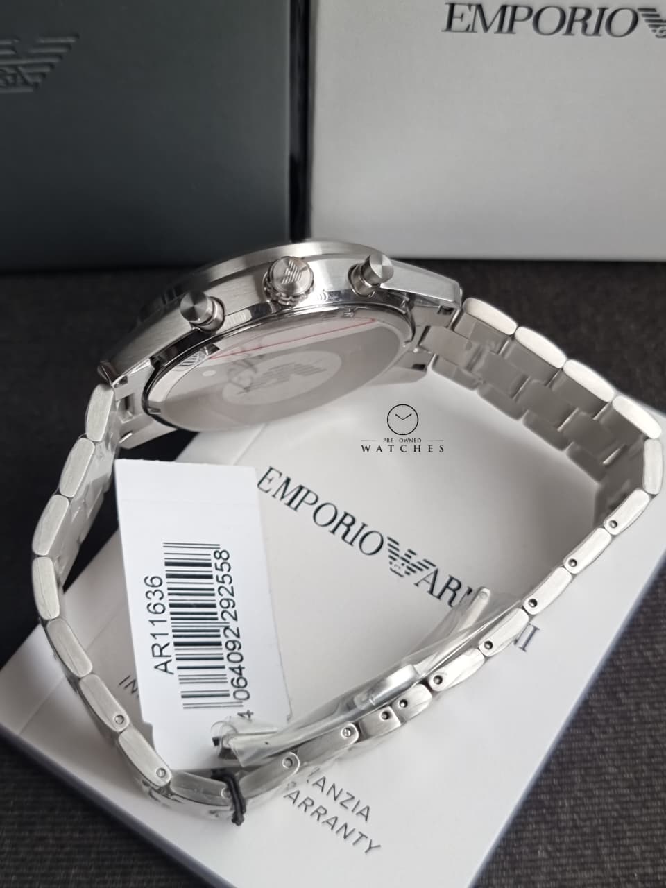 Emporio Armani Racer Silver Stainless Steel Silver Dial Chronograph Quartz Watch for Gents - AR11636