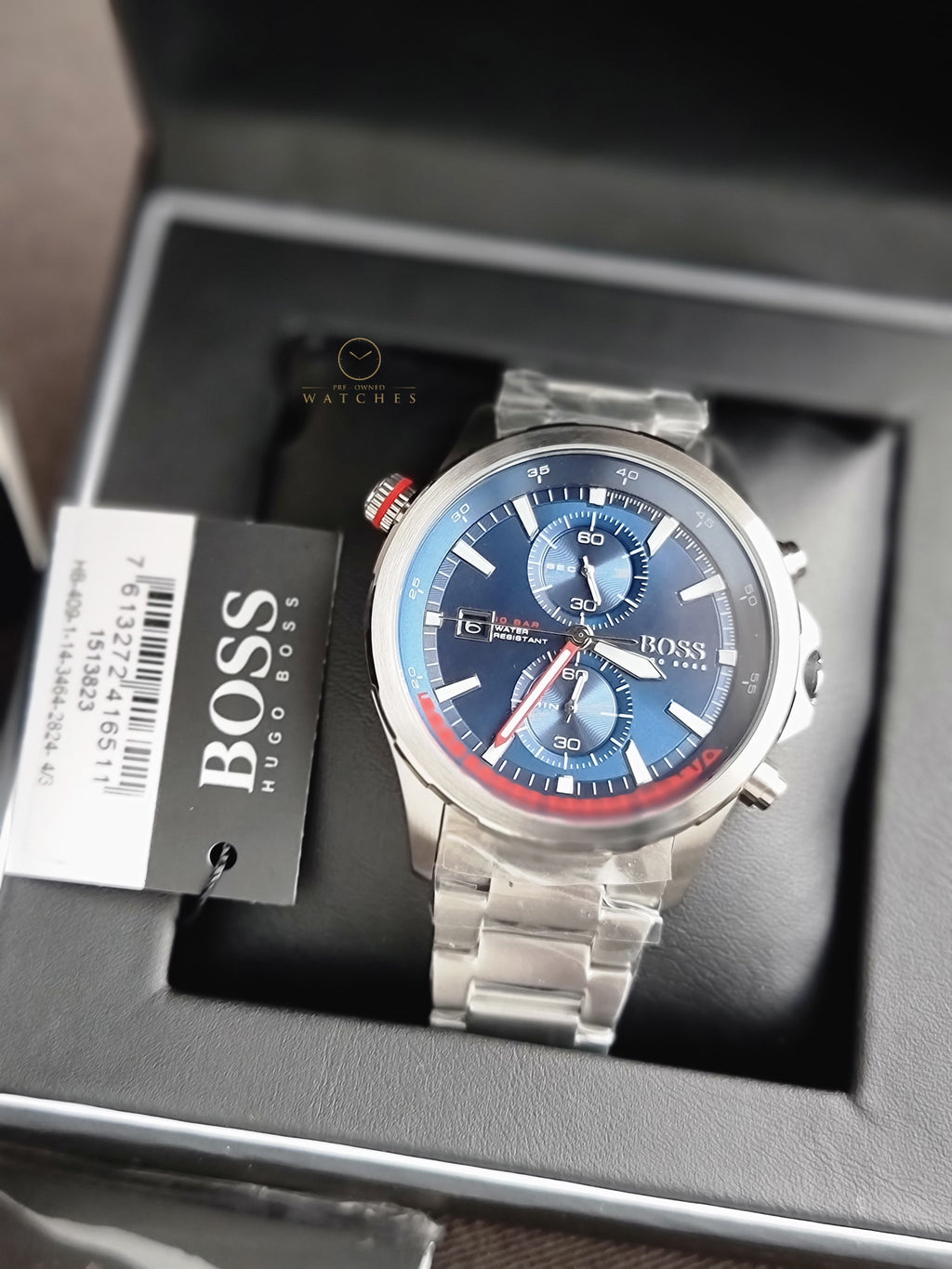 Hugo Boss Men’s Quartz Stainless Steel Blue Dial 46mm Watch 1513823