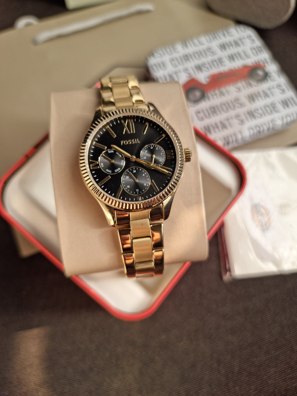 Fossil BQ3757 Rye Multifunction Gold-Tone Stainless Steel Watch