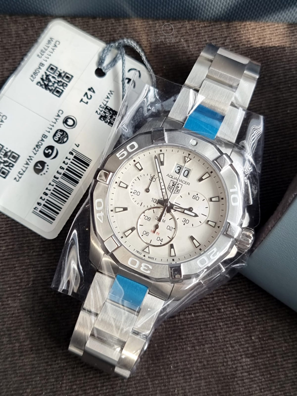 Tag Heuer Aquaracer Men’s Quartz Swiss Made Silver Stainless Steel Grey Dial 43mm Watch CAY1111.BA0927