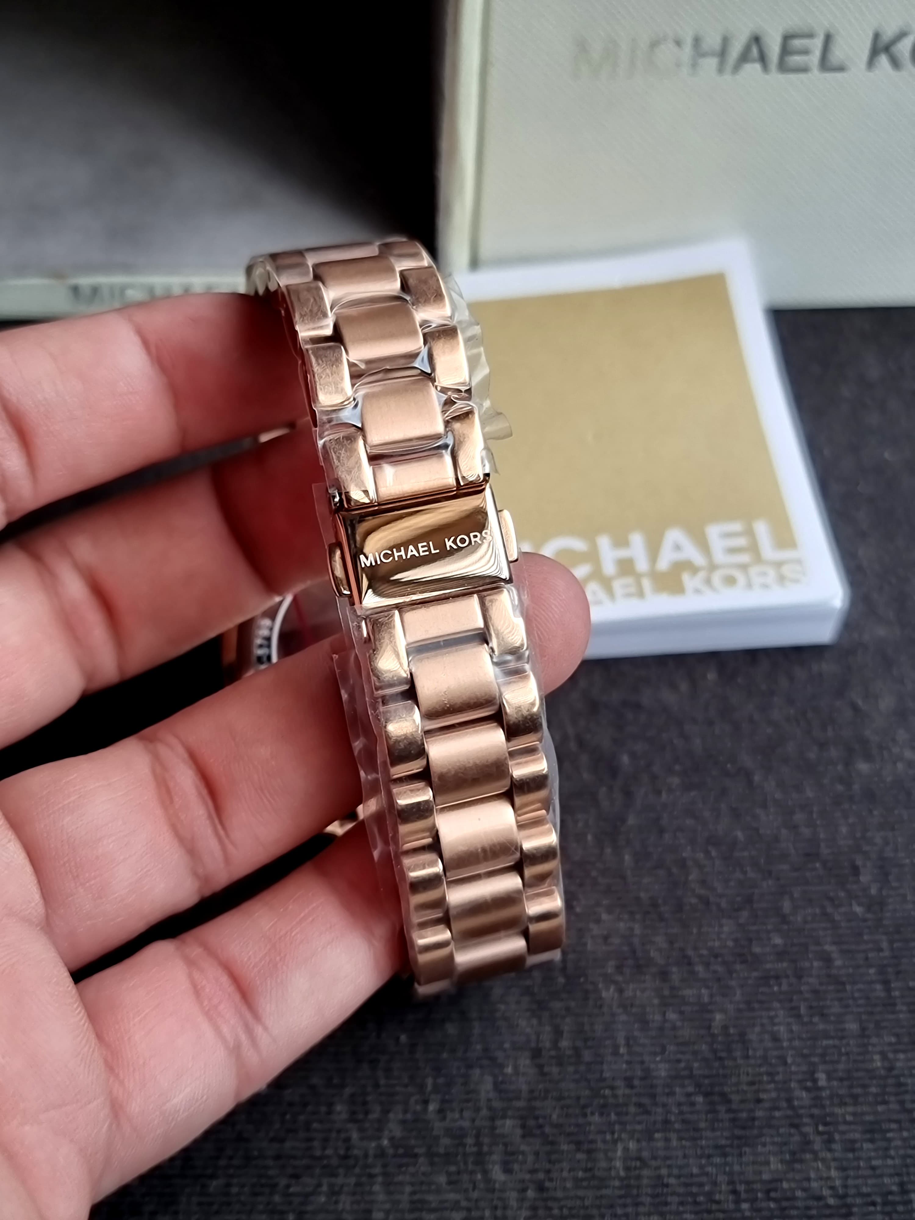 Michael Kors Bradshaw Mini Rose Gold-Tone Chronograph Rose Gold Dial Women’s Watch MK5799