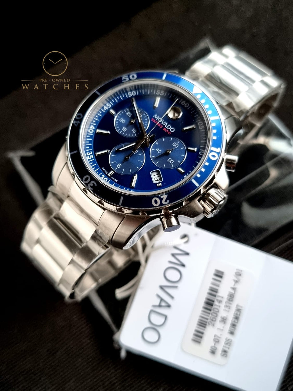 Movado Men's Series 800 42mm Steel Bracelet & Case Swiss Quartz Watch 2600141