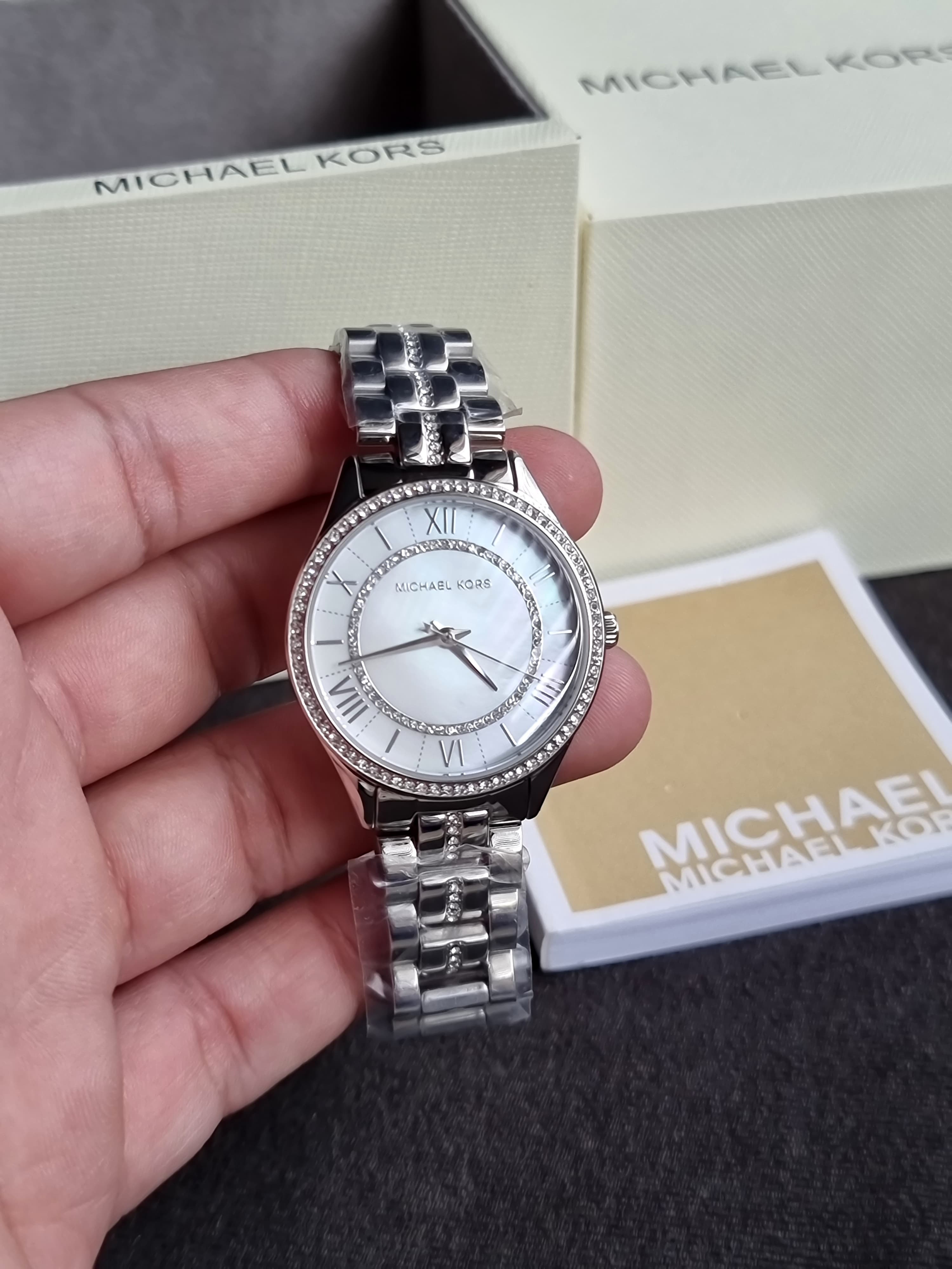 MICHAEL KORS Lauryn Crystal Mother of Pearl Dial Ladies Watch MK3900