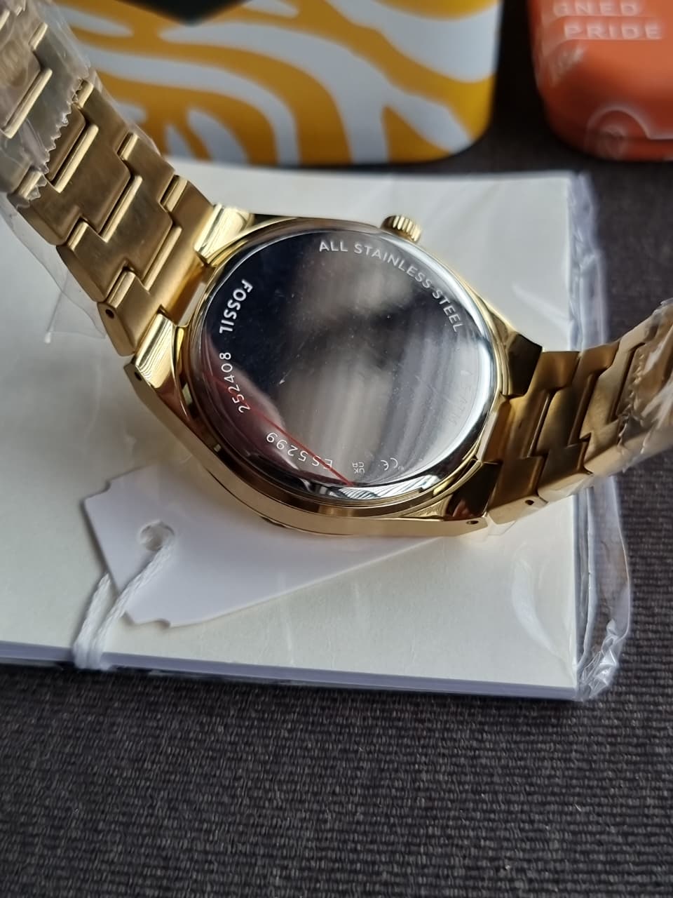 FOSSIL Scarlette Three-Hand 38mm Date Gold-Tone Stainless Steel Watch ES5299