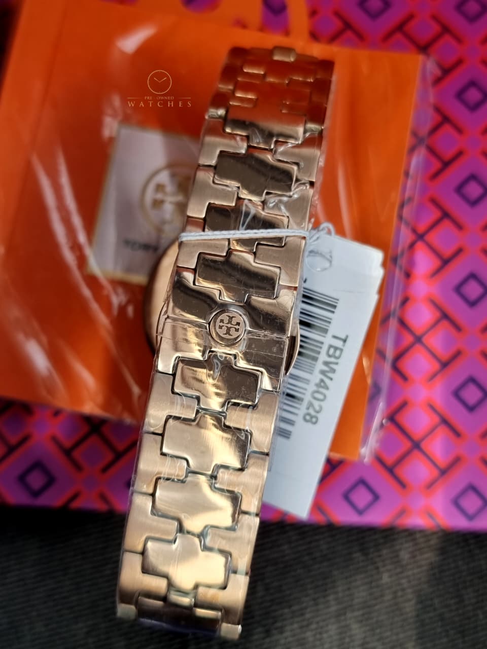 Tory Burch Reva Rose Gold Stainless Steel Rose Gold Dial Quartz Watch for Ladies - TBW4028