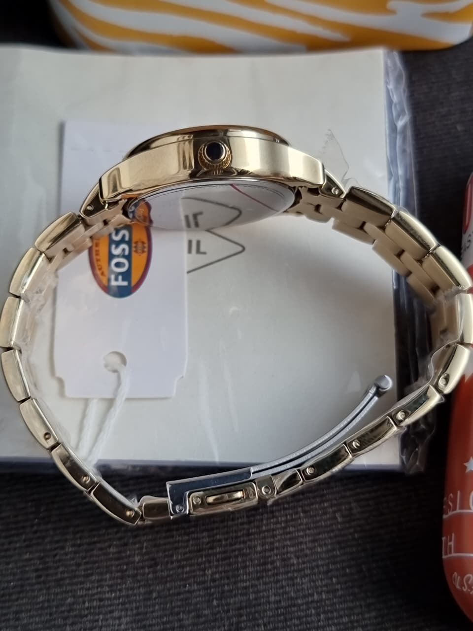 Fossil Women’s Quartz Gold Stainless Steel Silver Dial 30mm Watch BQ3916