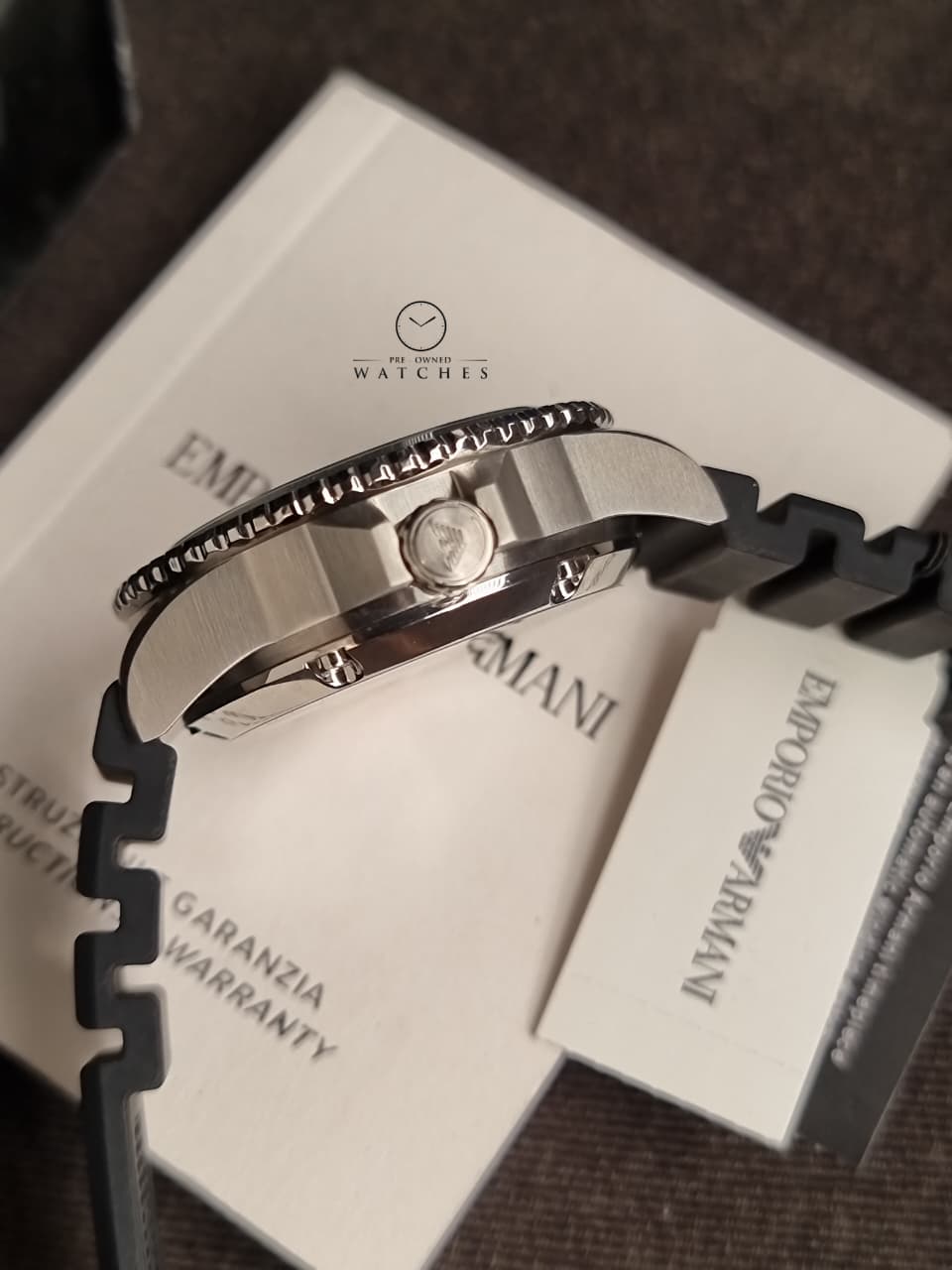 Emporio Armani Men’s Automatic Black Silicone Strap Black Dial 42mm Watch AR60062