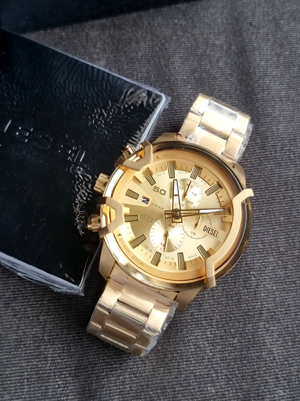 Diesel Men's Griffed Chronograph, 48 mm Case Size, Stainless Steel Watch DZ4573