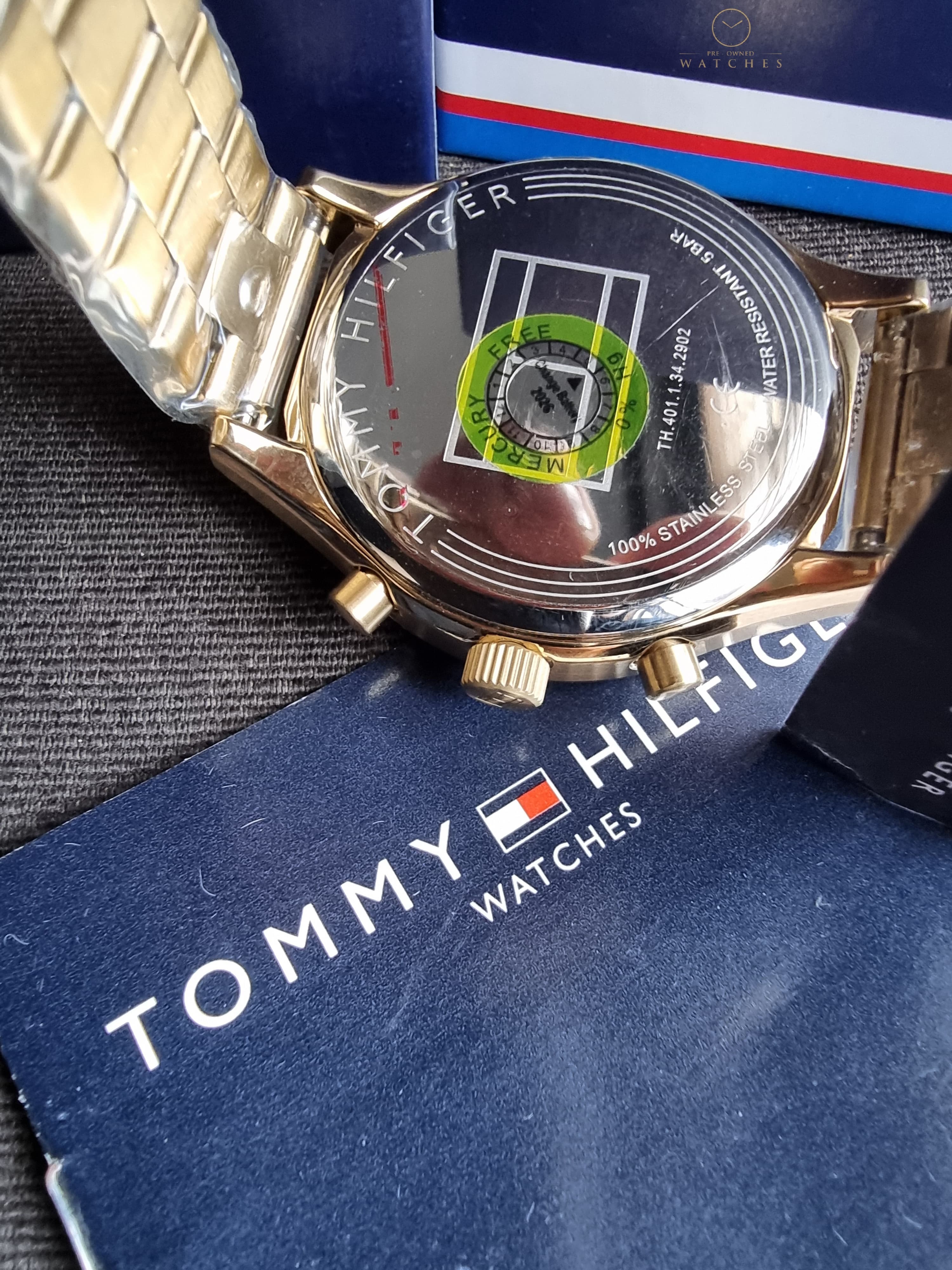 Tommy Hilfiger 1791726 Bennett Gold Plated 44mm Dial Stainless Steel Watch