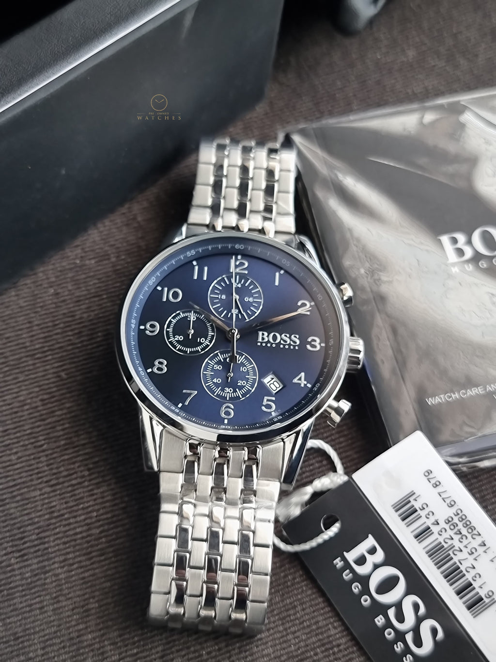Hugo Boss Men’s Quartz Stainless Steel Blue Dial 44mm Watch 1513498
