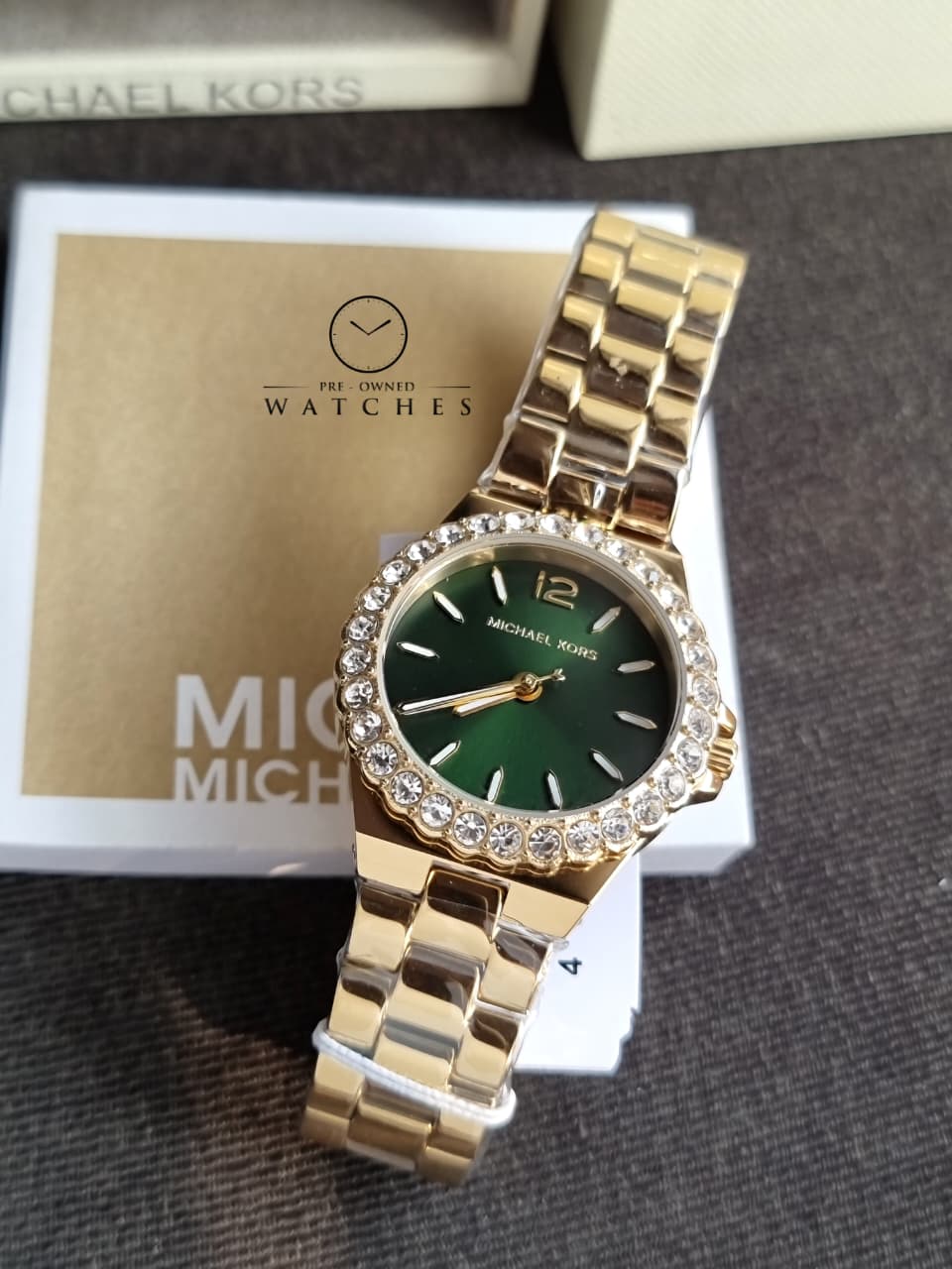 Michael Kors Lennox Three-Hand Gold-Tone Stainless Steel Watch mk7395