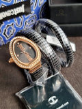 Just Cavalli Doppio Black Dial 25mm Black Steel Strap Watch for Women - JC1L163M0045