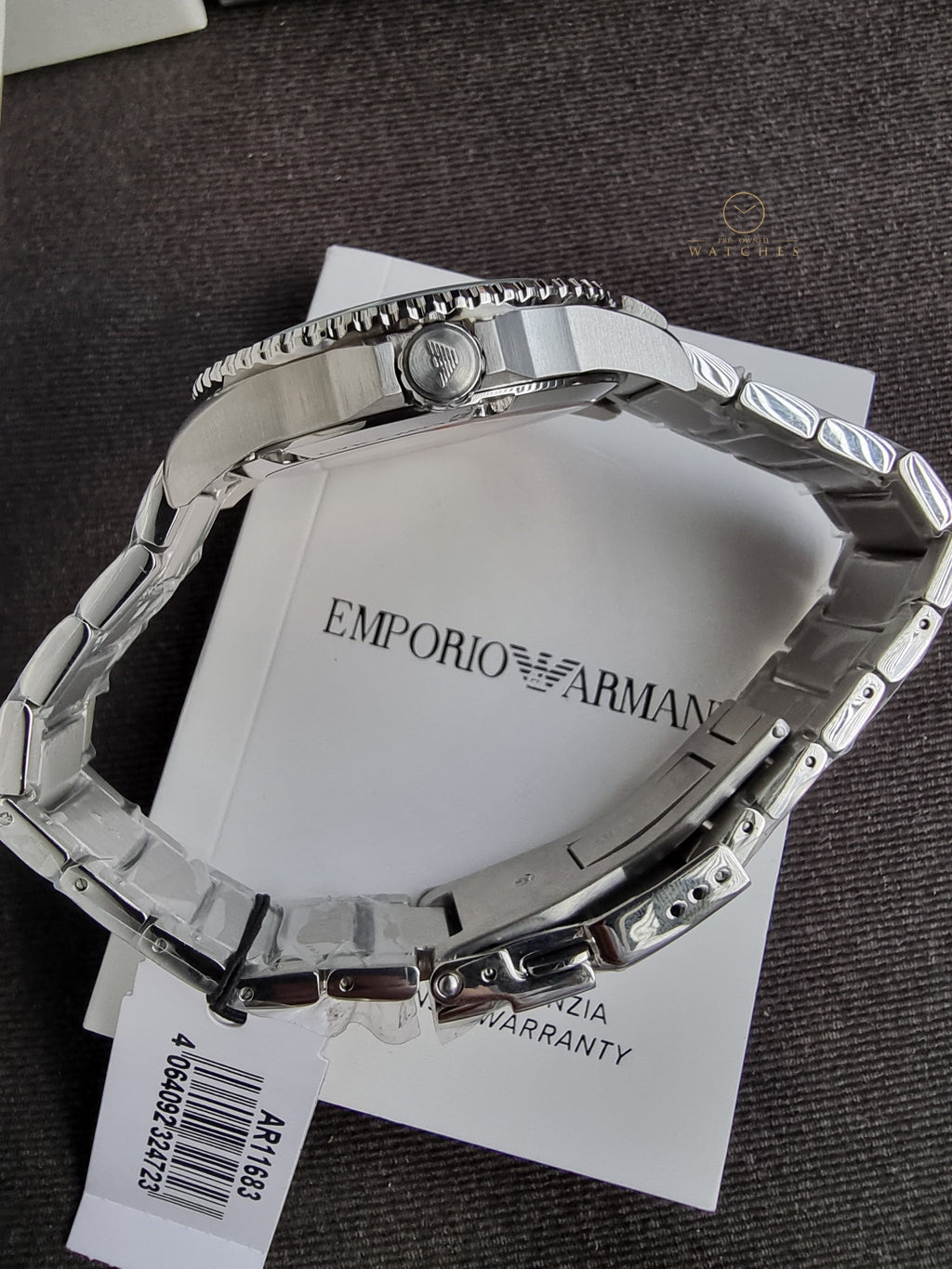 EMPORIO ARMANI World Explorer Silver Stainless Steel Grey 42mm Dial Quartz Watch for Gents - A11683