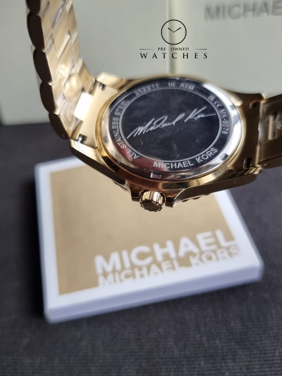 Michael Kors Men’s Quartz Gold Stainless Steel Black Dial 40mm Watch MK9078