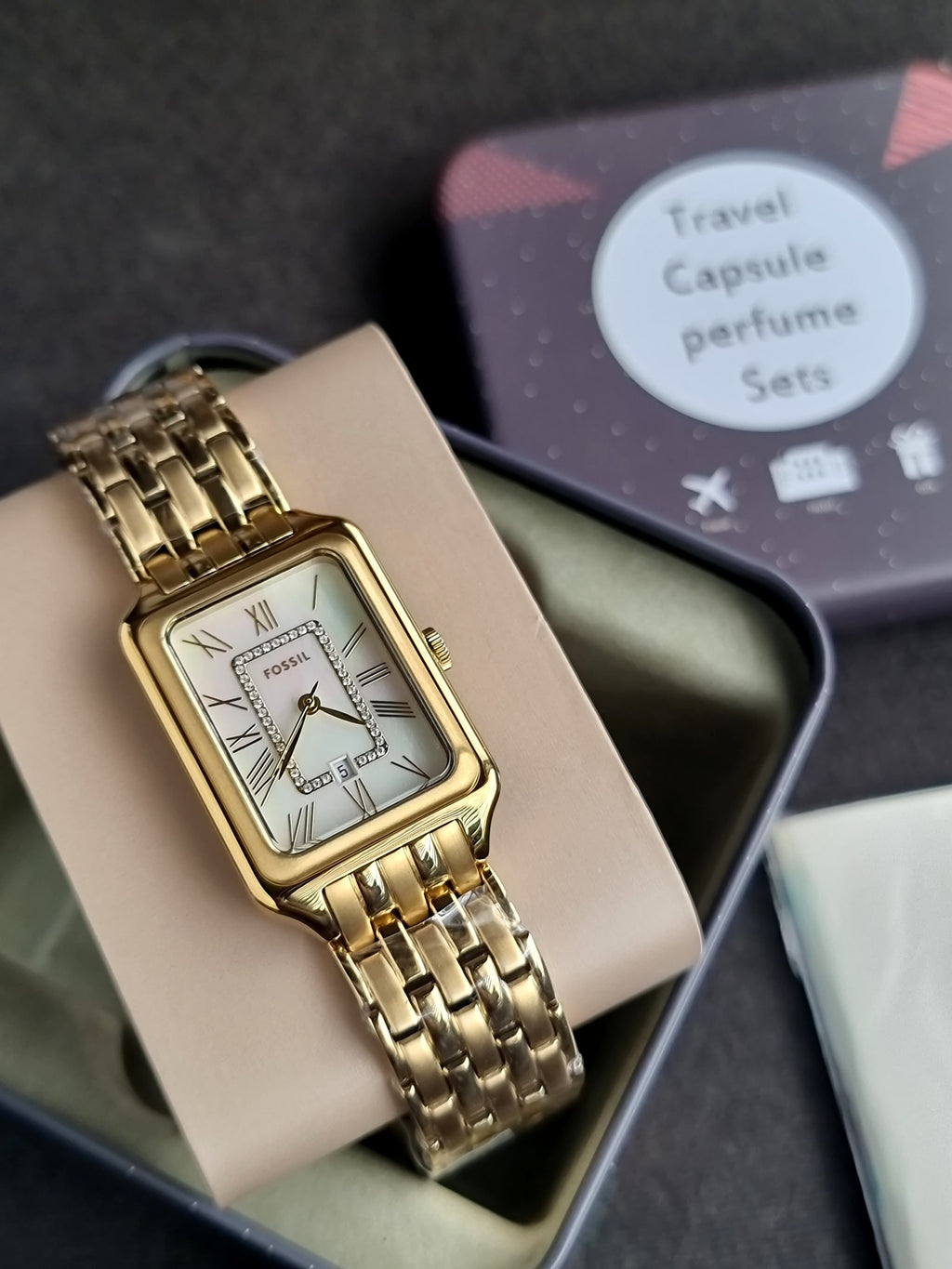 Fossil Raquel Three-Hand Date 26mm Gold-Tone Stainless Steel Watch-ES5304