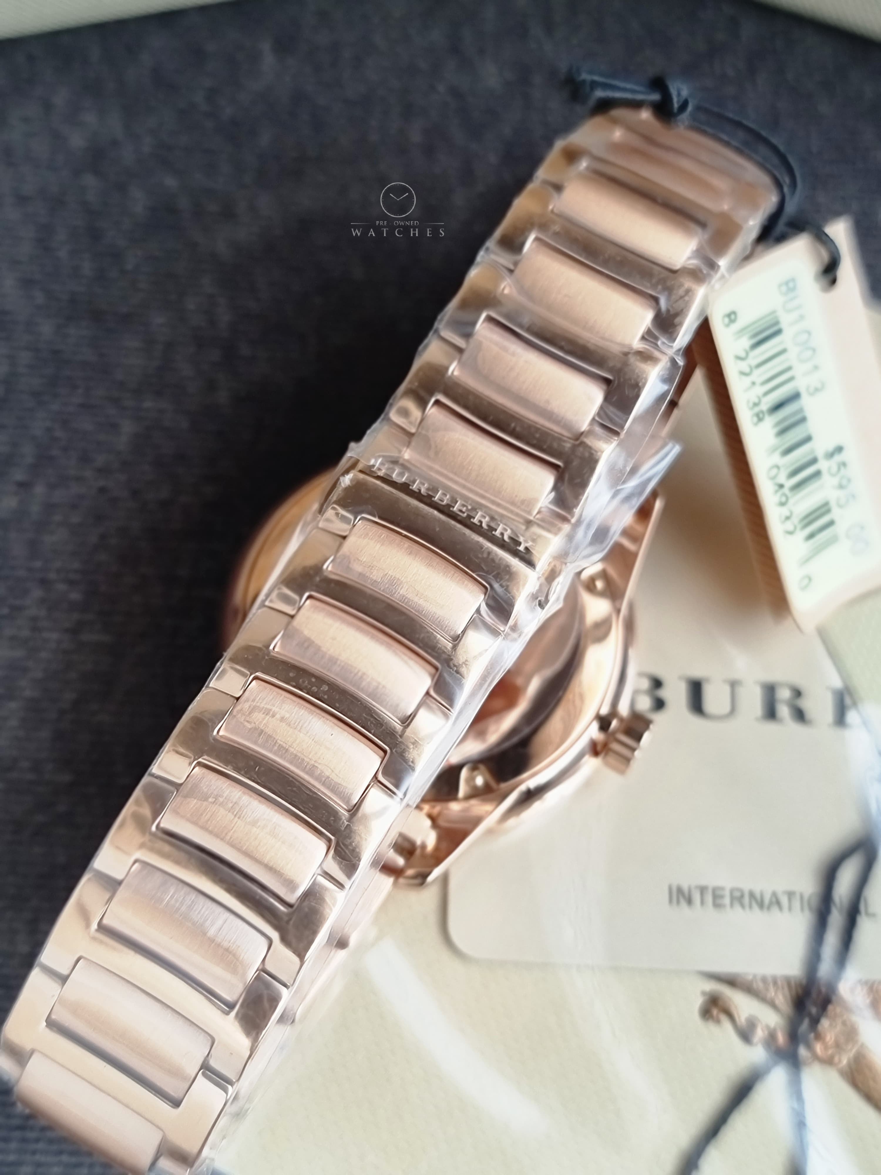Burberry Men’s Swiss Made Stainless Steel Rose Gold Dial 40mm Watch BU10013