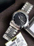 Gucci Men’s Swiss Made Quartz Silver Stainless Steel Black Dial 38mm Watch YA126408