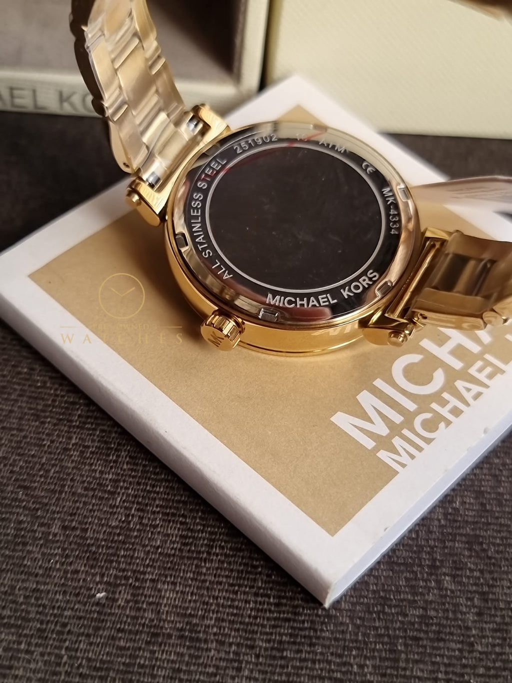 Michael Kors Women’s Quartz Stainless Steel Gold Dial 36mm Watch MK4334