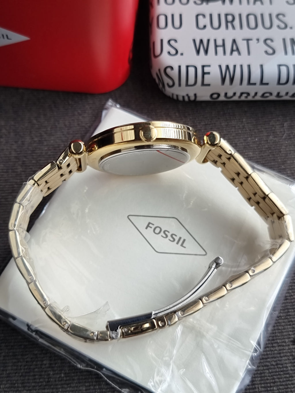 Fossil Women's BQ3498 Tillie Three-hand Gold-tone Stainless Steel Watch