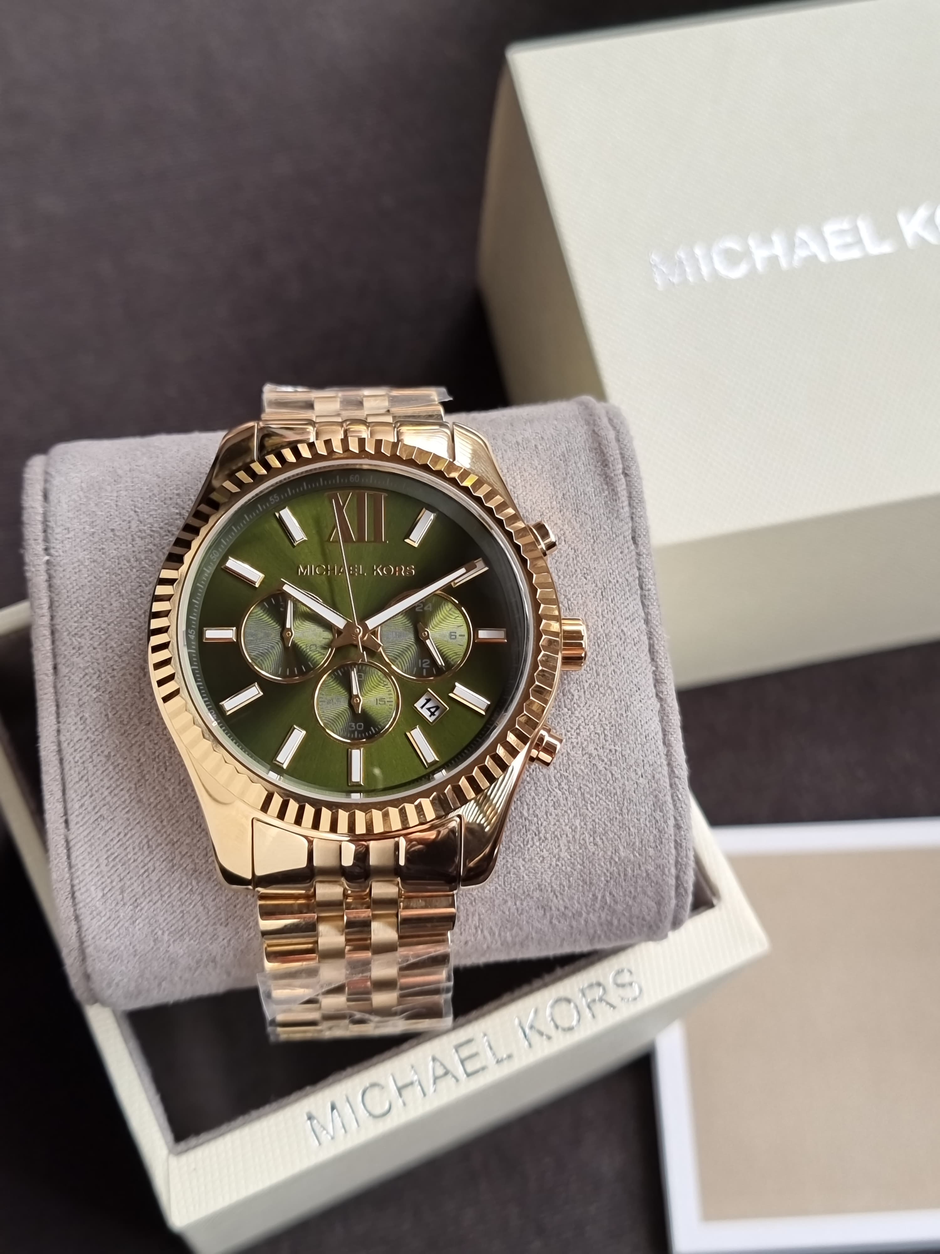 MICHAEL KORS Lexington Chronograph Green Dial Men's Watch MK8446