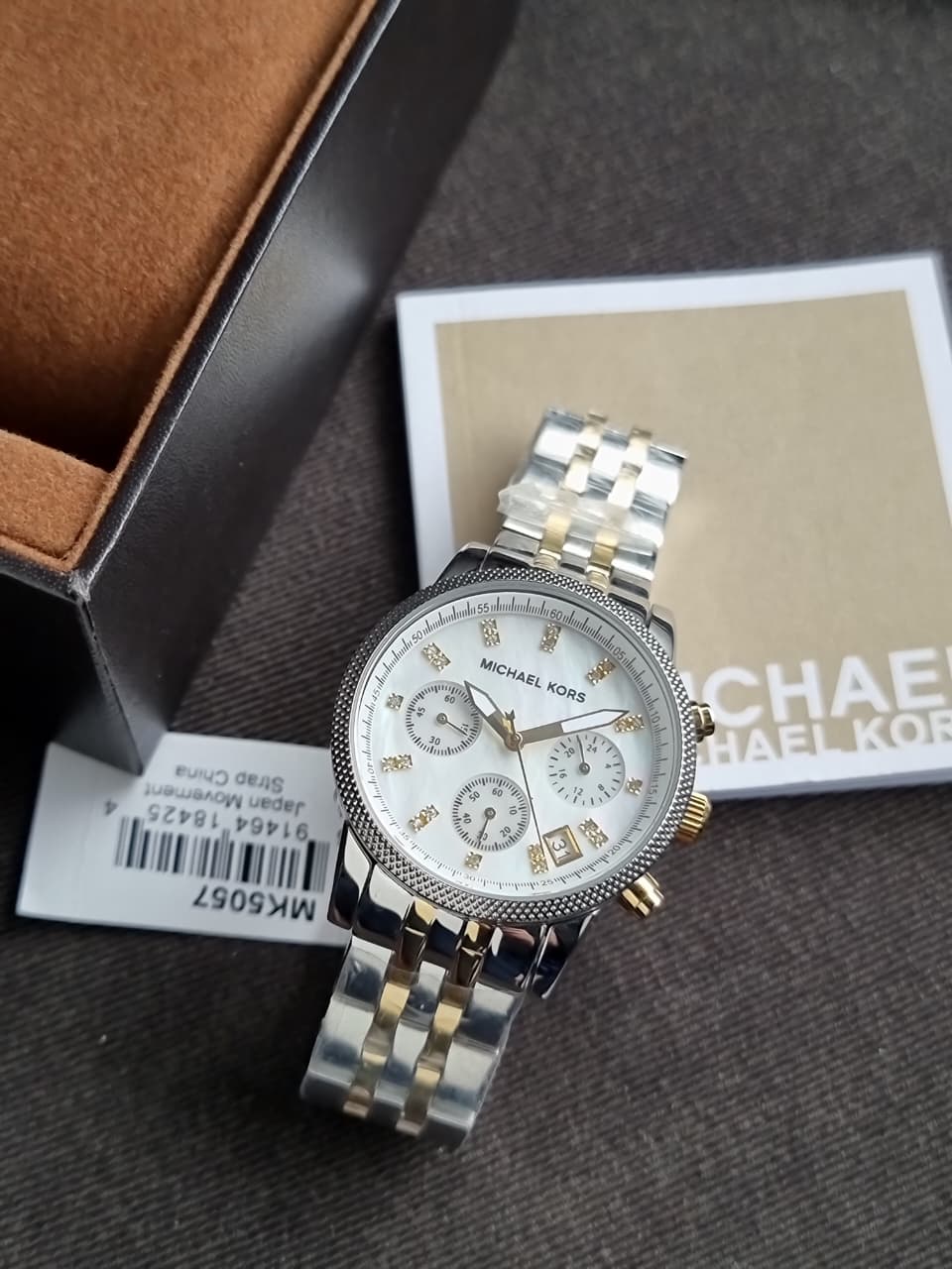 Michael Kors Women’s Quartz Two-tone Stainless Steel Mother Of Pearl Dial 36mm Watch MK5057