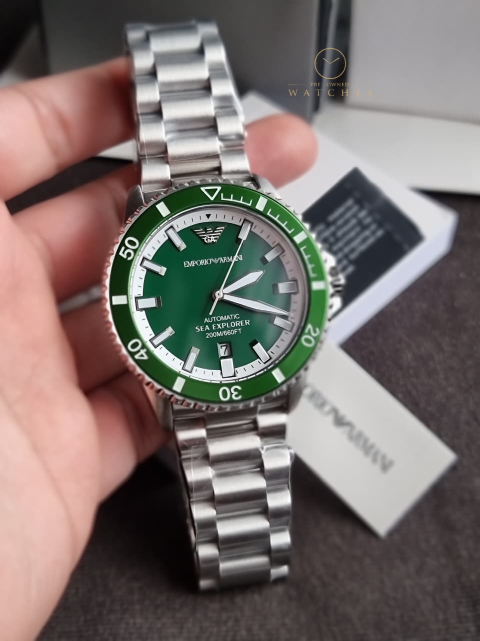 Emporio Armani Silver Tone Analogue Watch AR60080