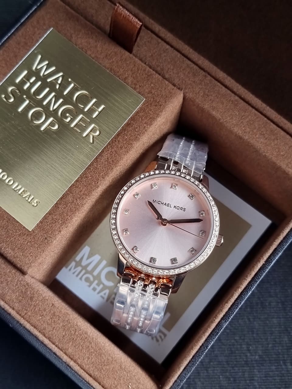 Michael Kors Melissa Rose Gold Stainless Steel Rose Gold Dial Quartz Watch for Ladies - MK4369