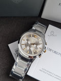 Emporio Armani Classic Silver Stainless Steel Grey Dial Chronograph Quartz Men's Watch  AR11047