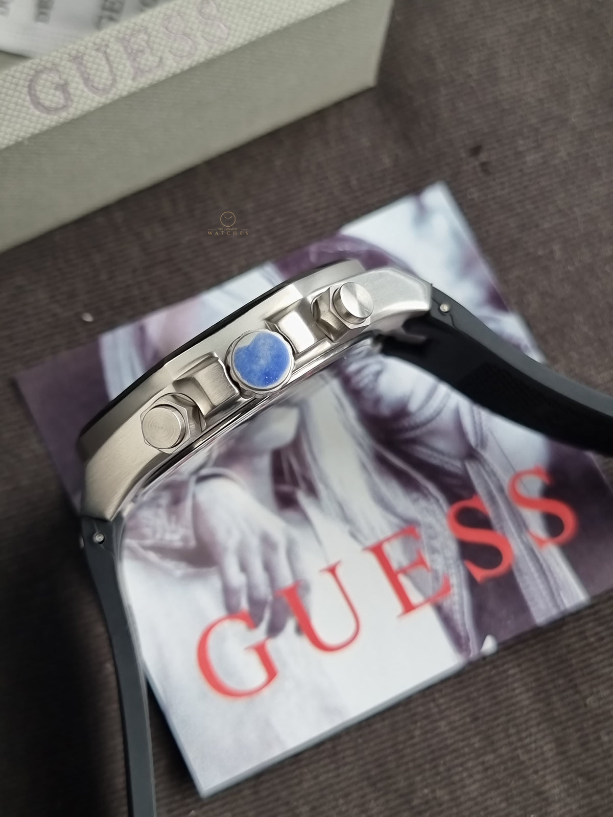 Guess Men’s Quartz Black Silicone Strap Black Dial 46mm Watch GW0583G1