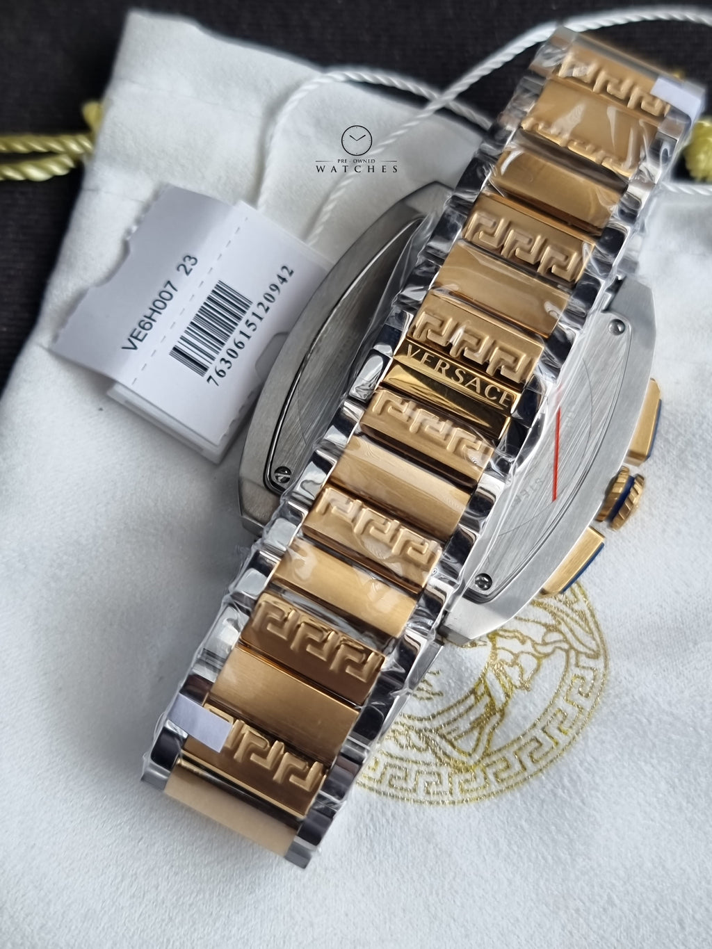 Versace Men’s Quartz Swiss Made Two-Tone Stainless Steel Blue Dial 42mm Watch VE6H00723
