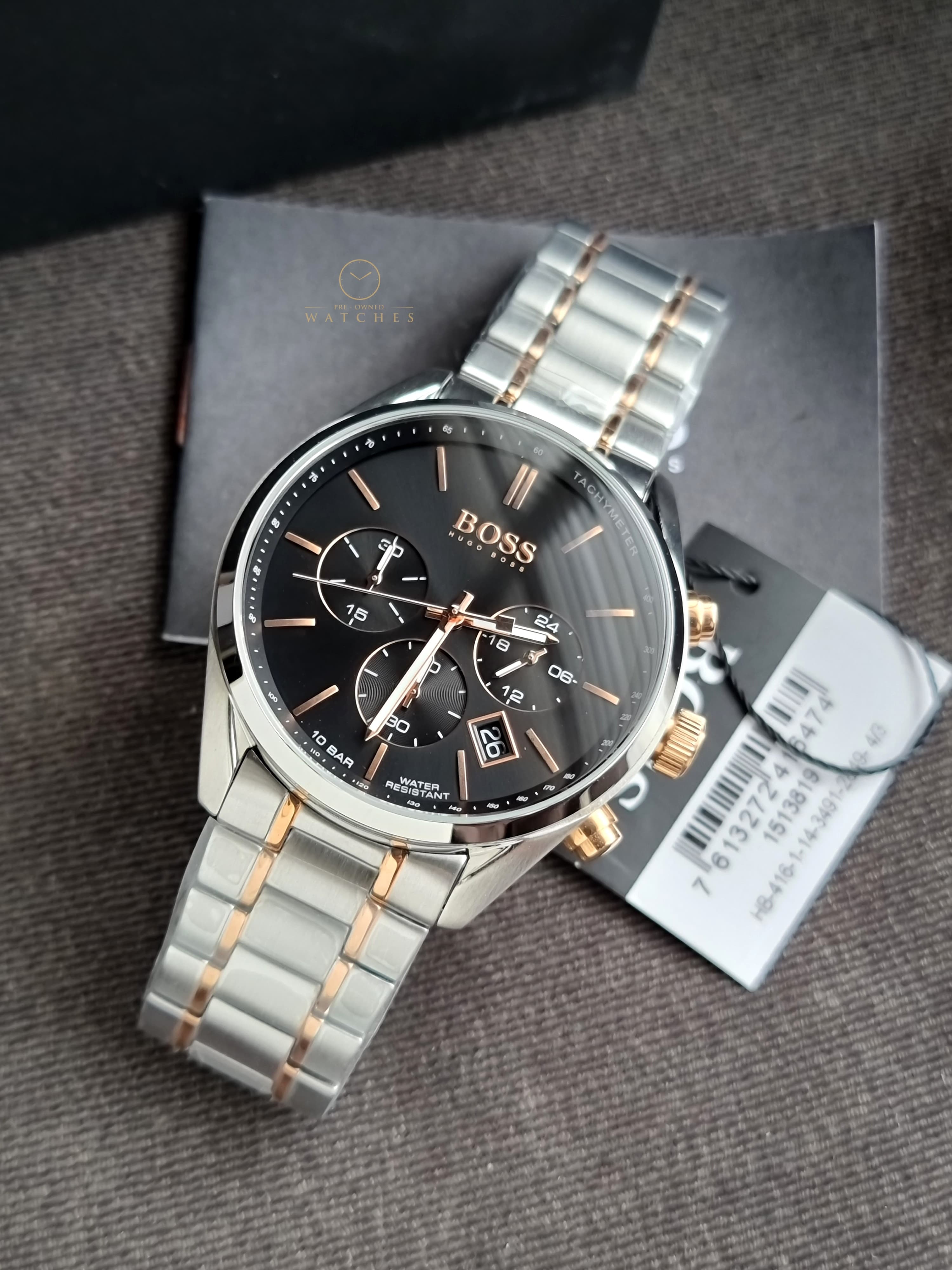 Hugo Boss Champion Chronograph Analog Black Dial Men's Watch -1513819