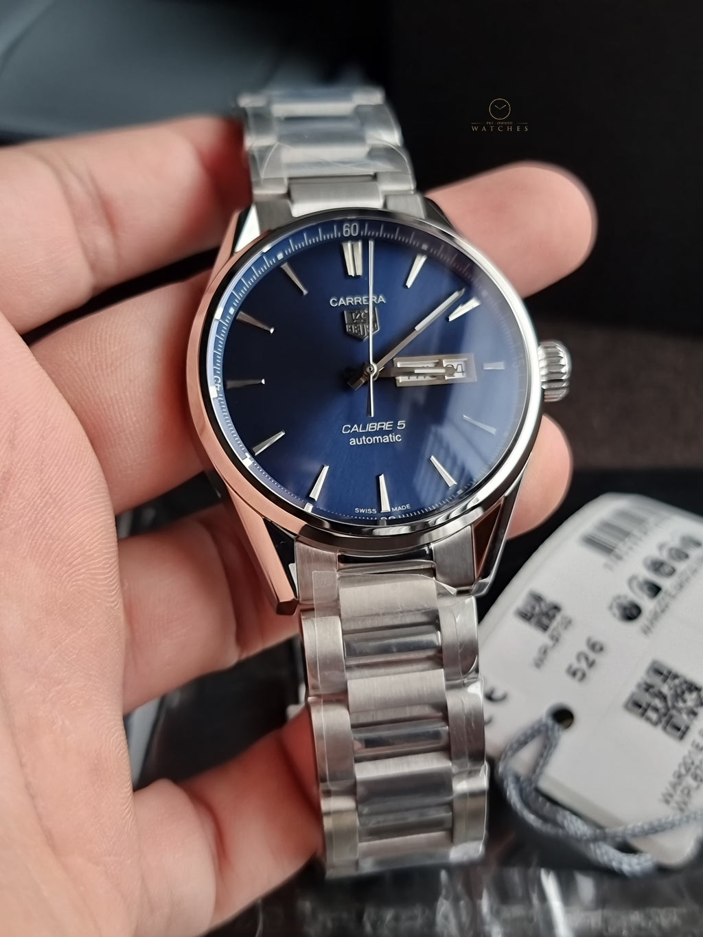 Tag Heuer Carrera Men’s Automatic Swiss Made Silver Stainless Steel Blue Dial 41mm Watch WAR201E.BA0723