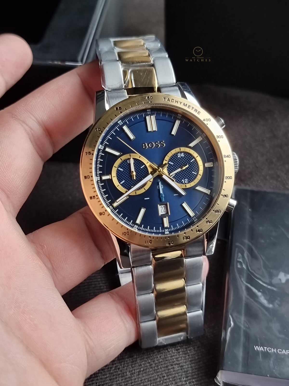 Hugo Boss Two-tone Stainless Steel Blue Dial Chronograph Quartz Watch for Gents - 1514163