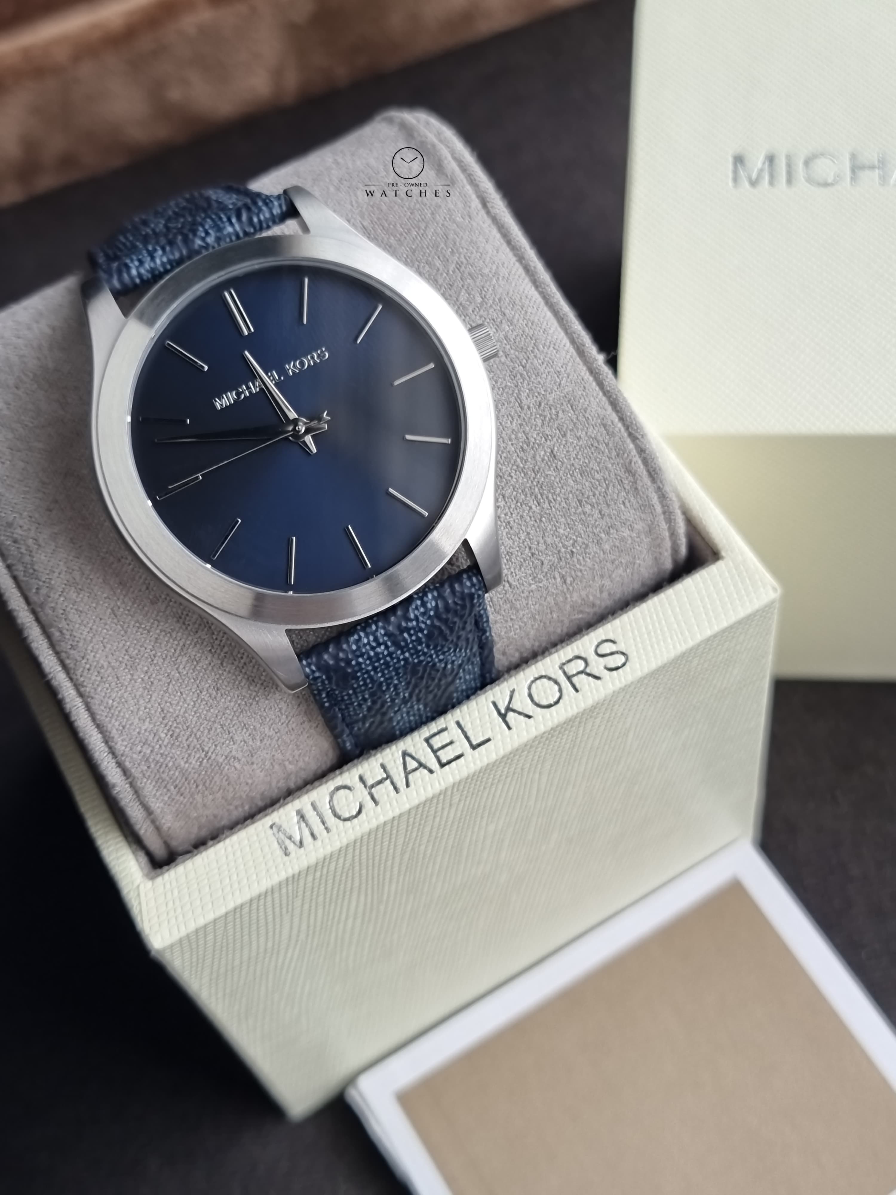 Michael Kors Slim Runway Quartz Blue 44mm Dial Men's Watch
MK8907