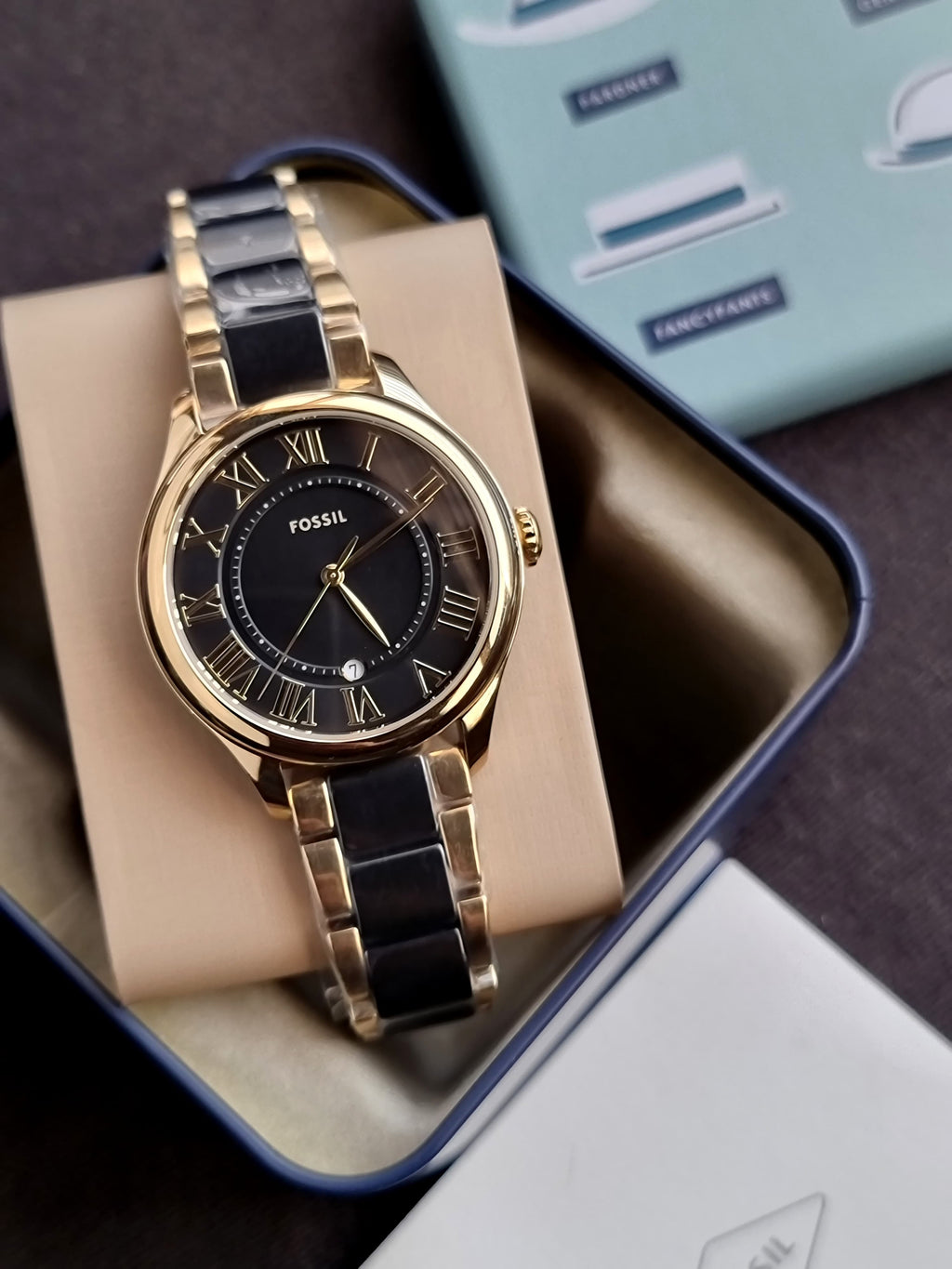 Fossil Gilmore Quartz Black 38mm Dial Ladies Watch CE1132 (Without Tag)