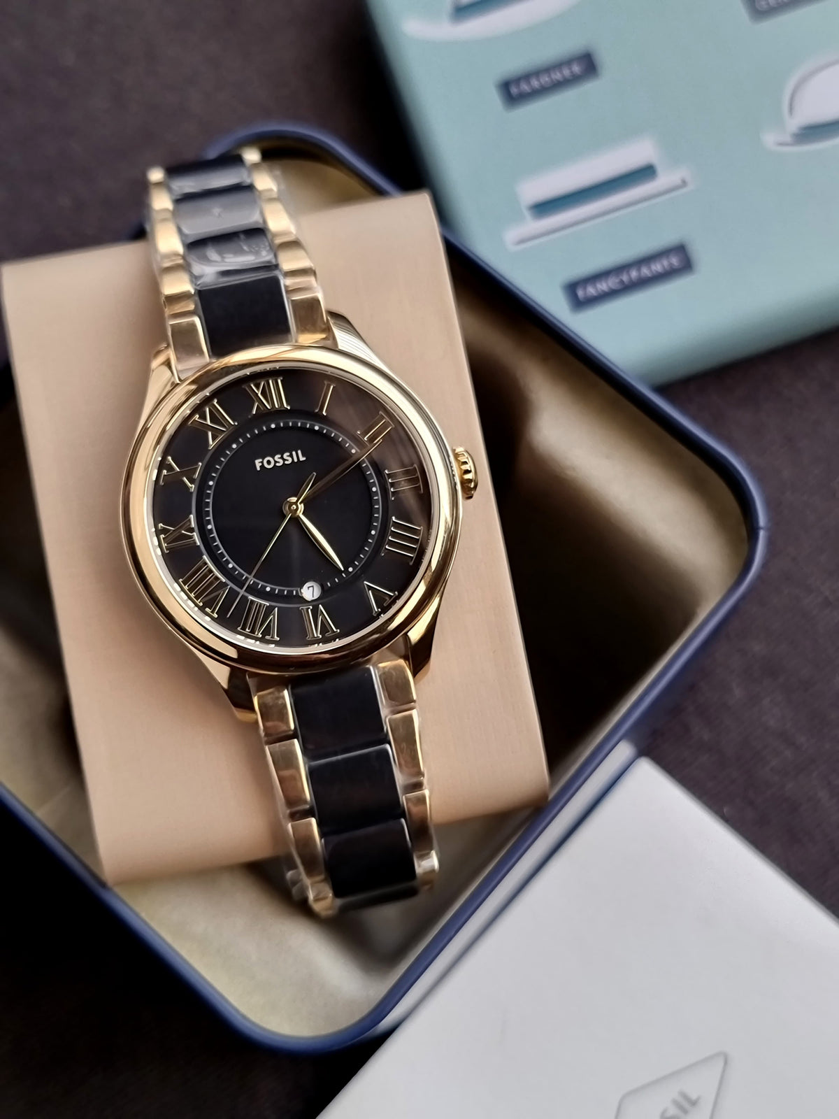 Fossil Gilmore Quartz Black 38mm Dial Ladies Watch CE1132 (Without Tag)