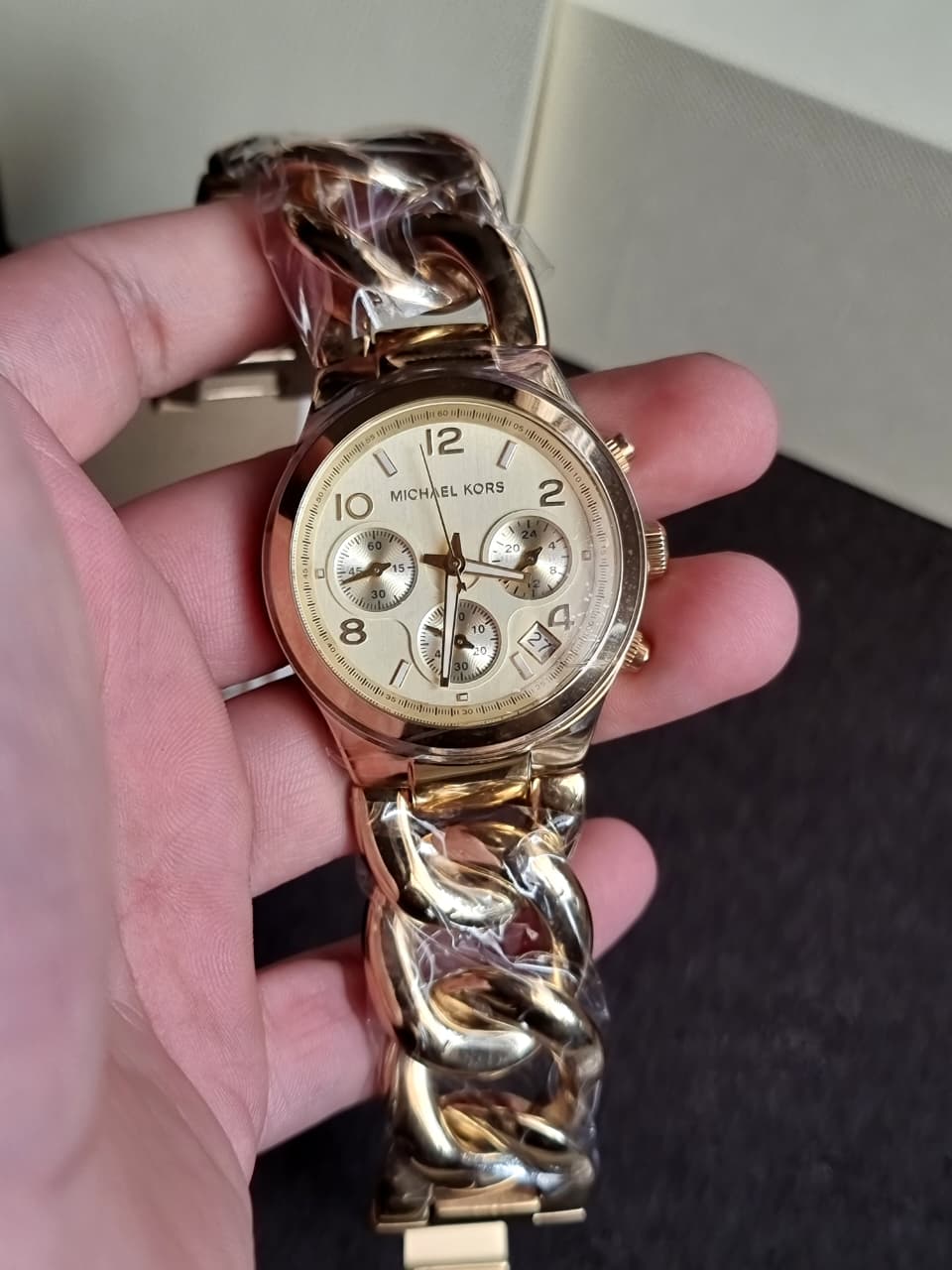 Michael Kors Women’s Quartz Stainless Steel Gold Dial 38mm Watch MK3131