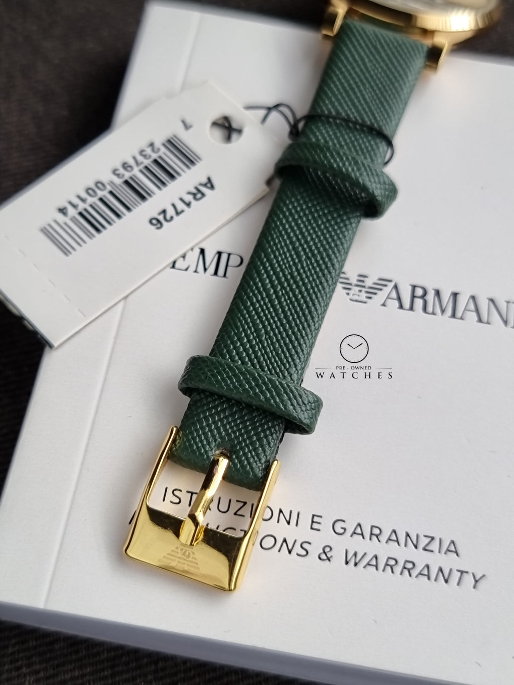 Emporio Armani Women’s Quartz Leather Strap Champagne Dial 32mm Watch AR1726