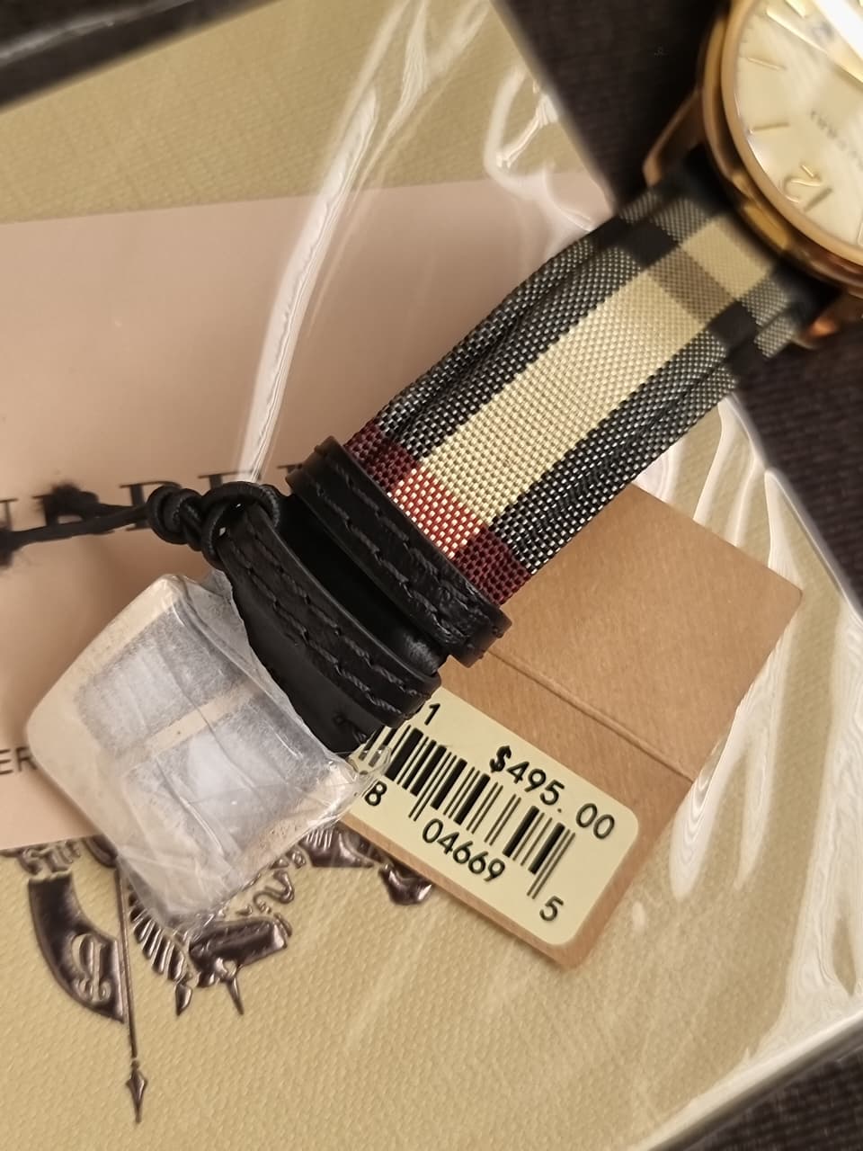 Burberry Unisex Swiss Made Leather Strap Gold Dial 40mm Watch BU10001