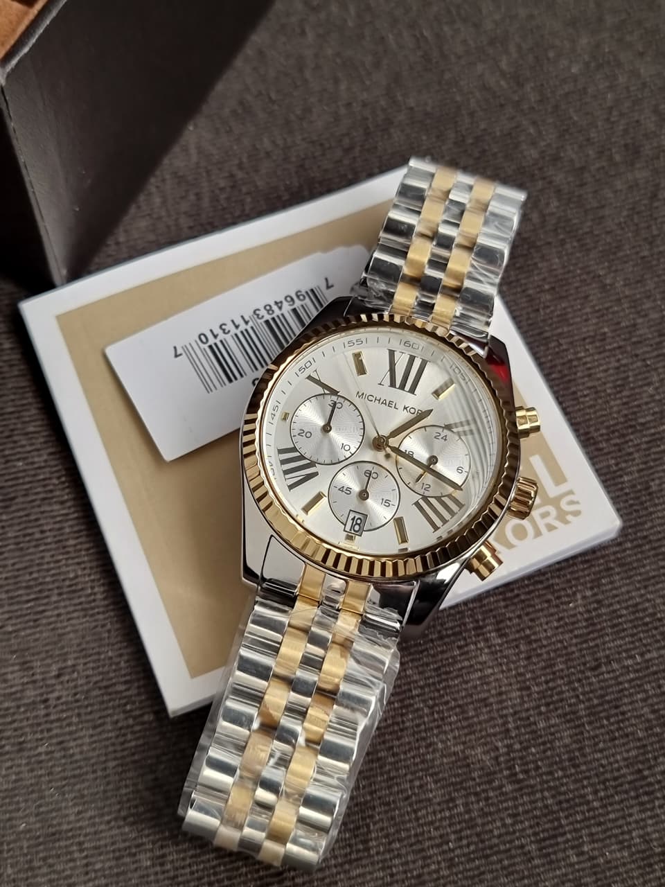 Michael Kors Women’s Chronograph Quartz Two-tone Stainless Steel Silver Dial 38mm Watch MK5955