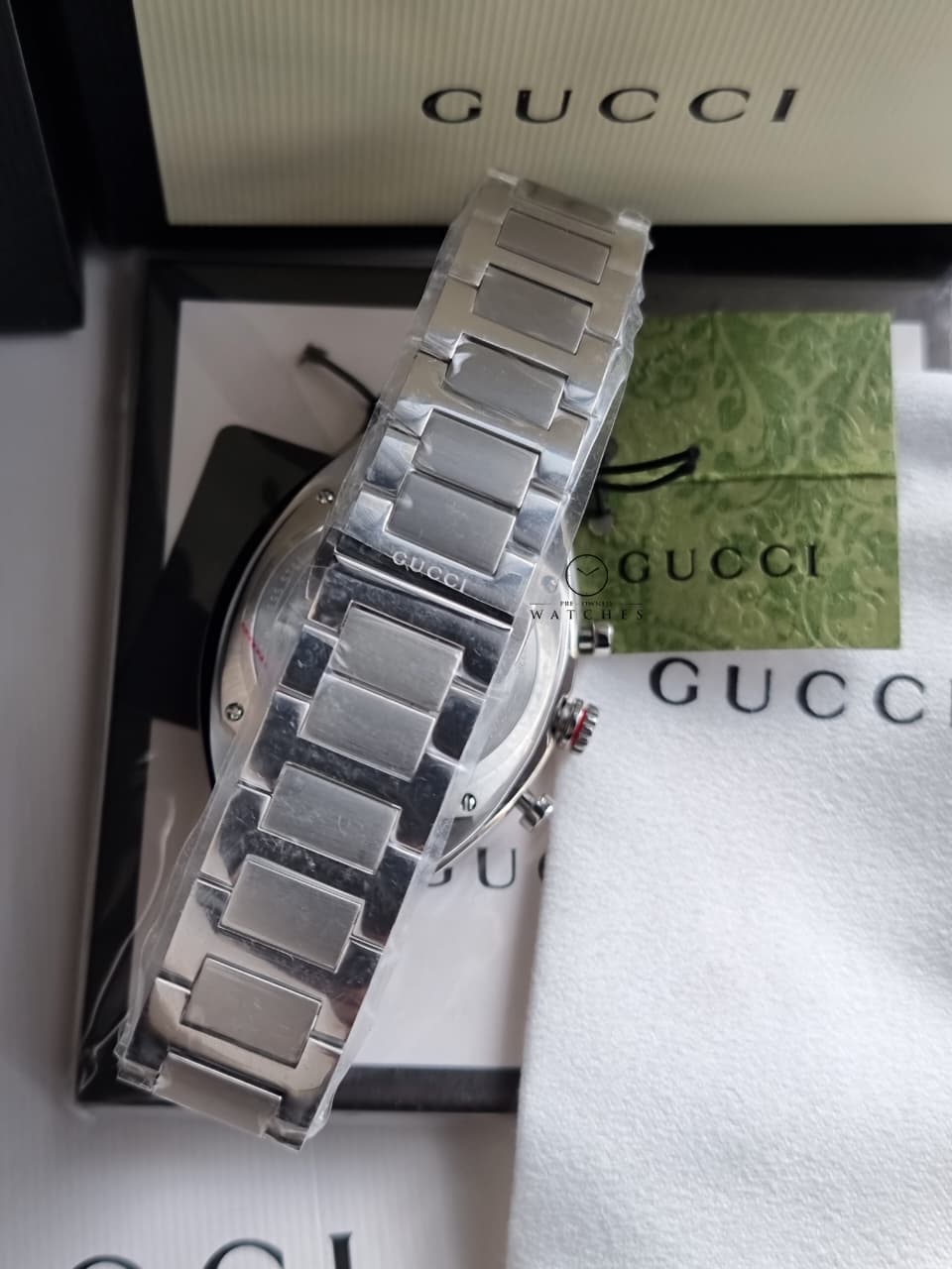 Gucci Interlocking Silver Stainless Steel Blue Dial Chronograph Quartz Watch for Gents - YA142317