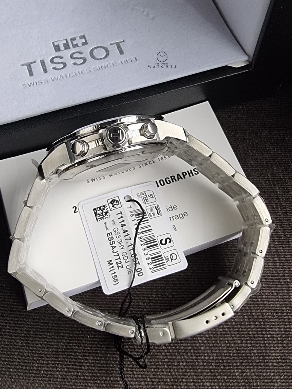 Tissot PRC 200 Quartz Chronograph Black 43mm Dial Stainless Steel Men's Watch T114.417.11.057.00